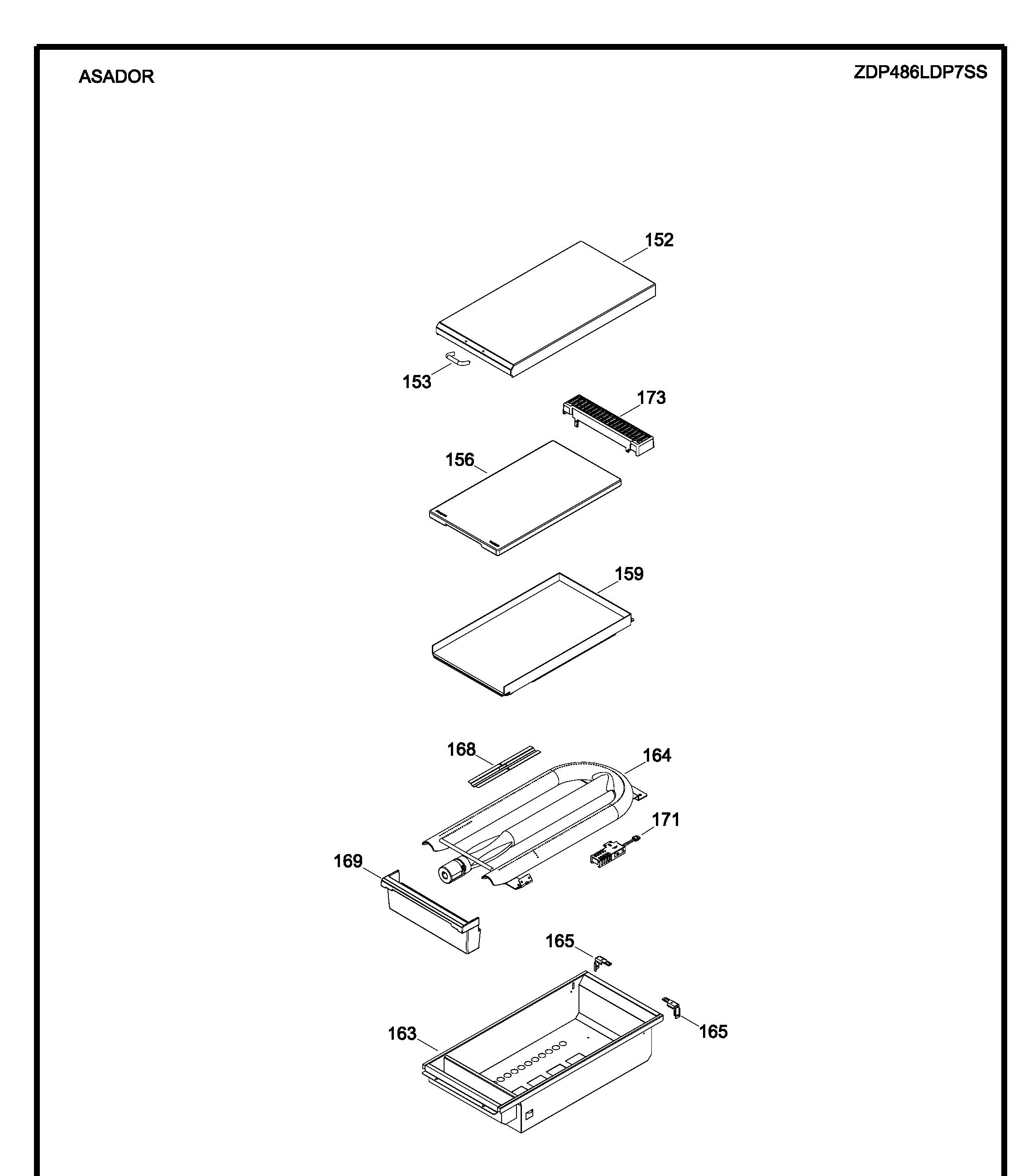 ZDP486LDP7SS Exploded View 2 appliance exploded-view parts diagram