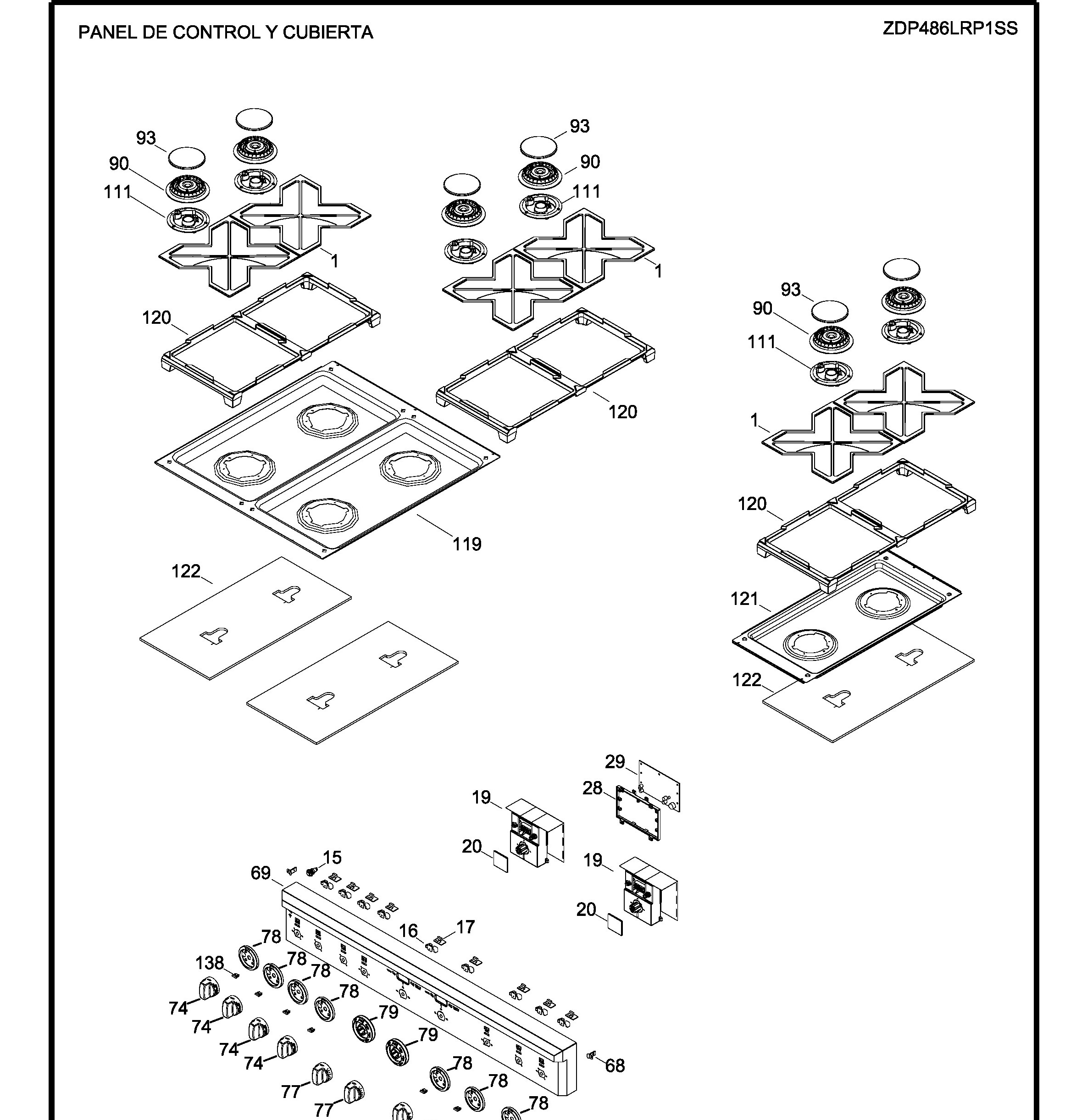 ZDP486LRP1SS Exploded View 1 appliance exploded-view parts diagram