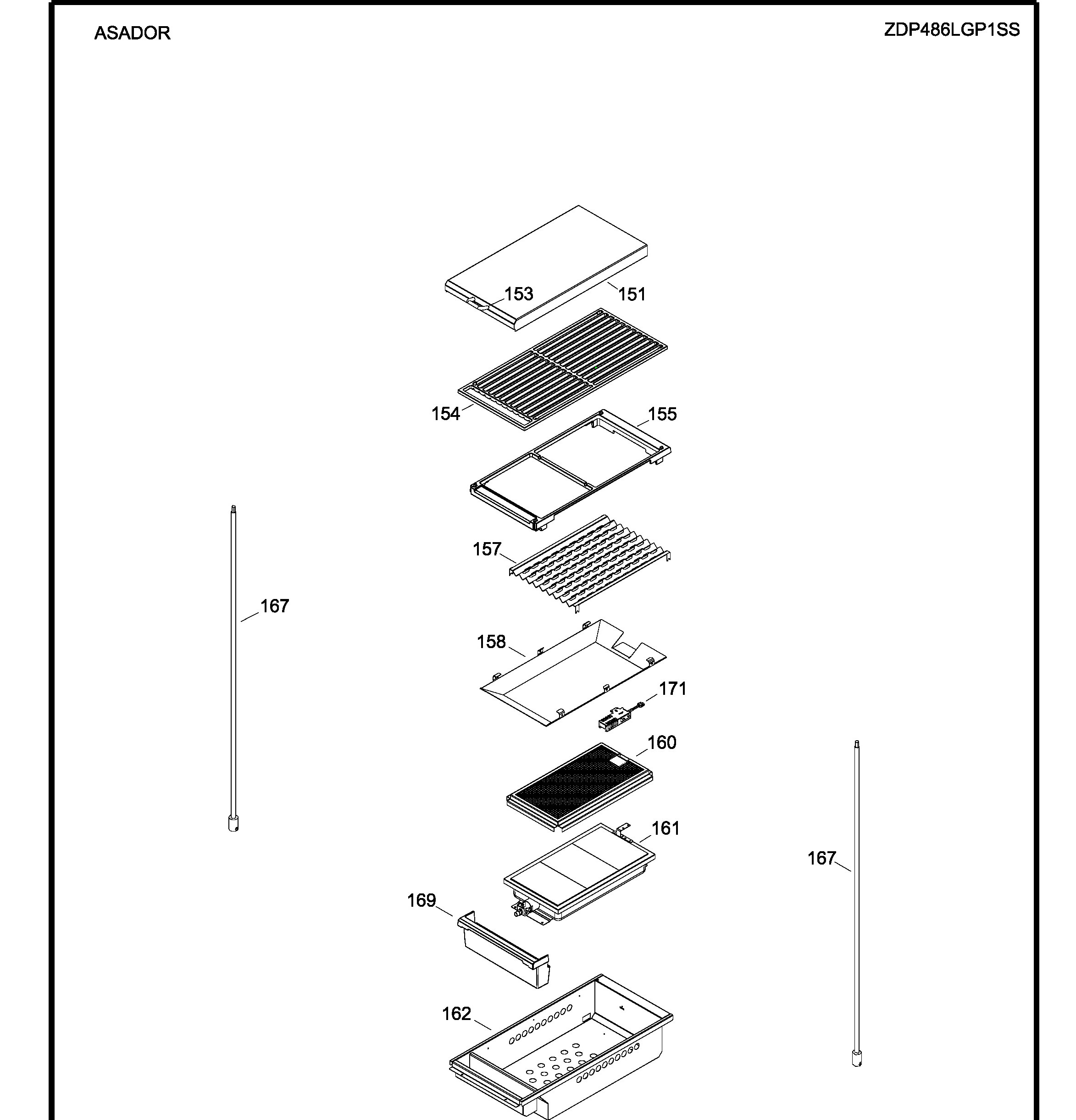ZDP486LRP1SS Exploded View 2 appliance exploded-view parts diagram
