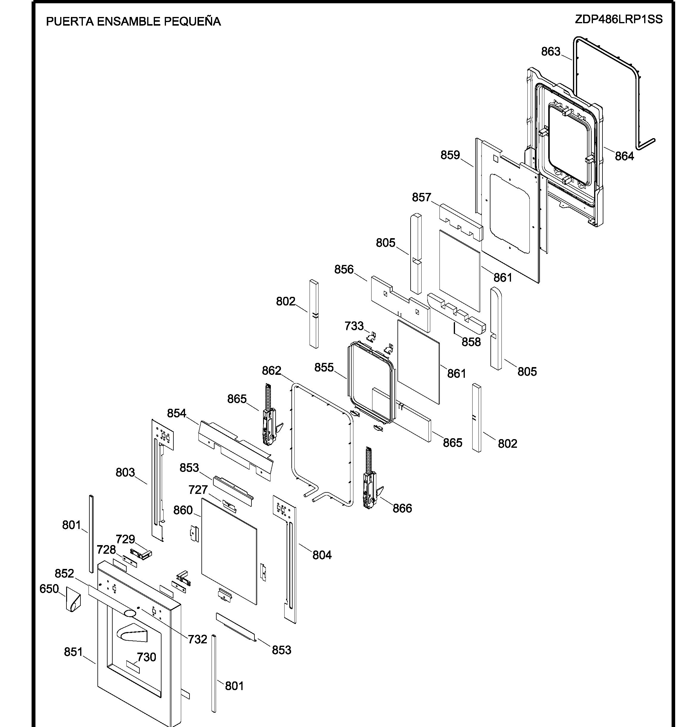 ZDP486LRP1SS Exploded View 6 appliance exploded-view parts diagram