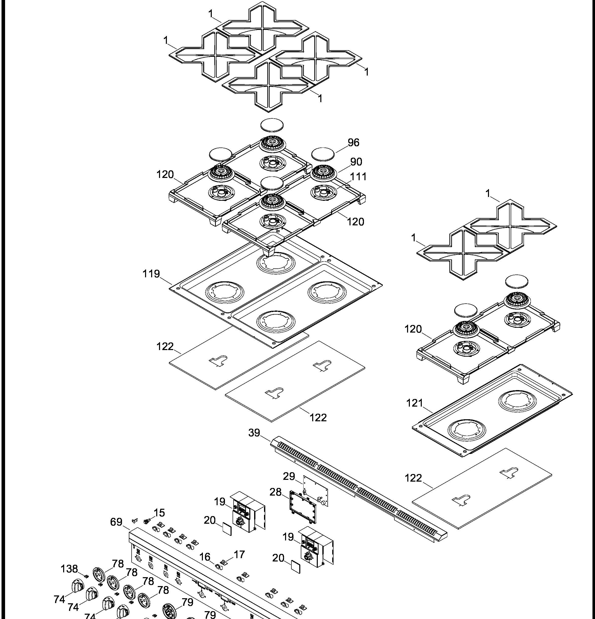 ZDP486LRP3SS Exploded View 1 appliance exploded-view parts diagram