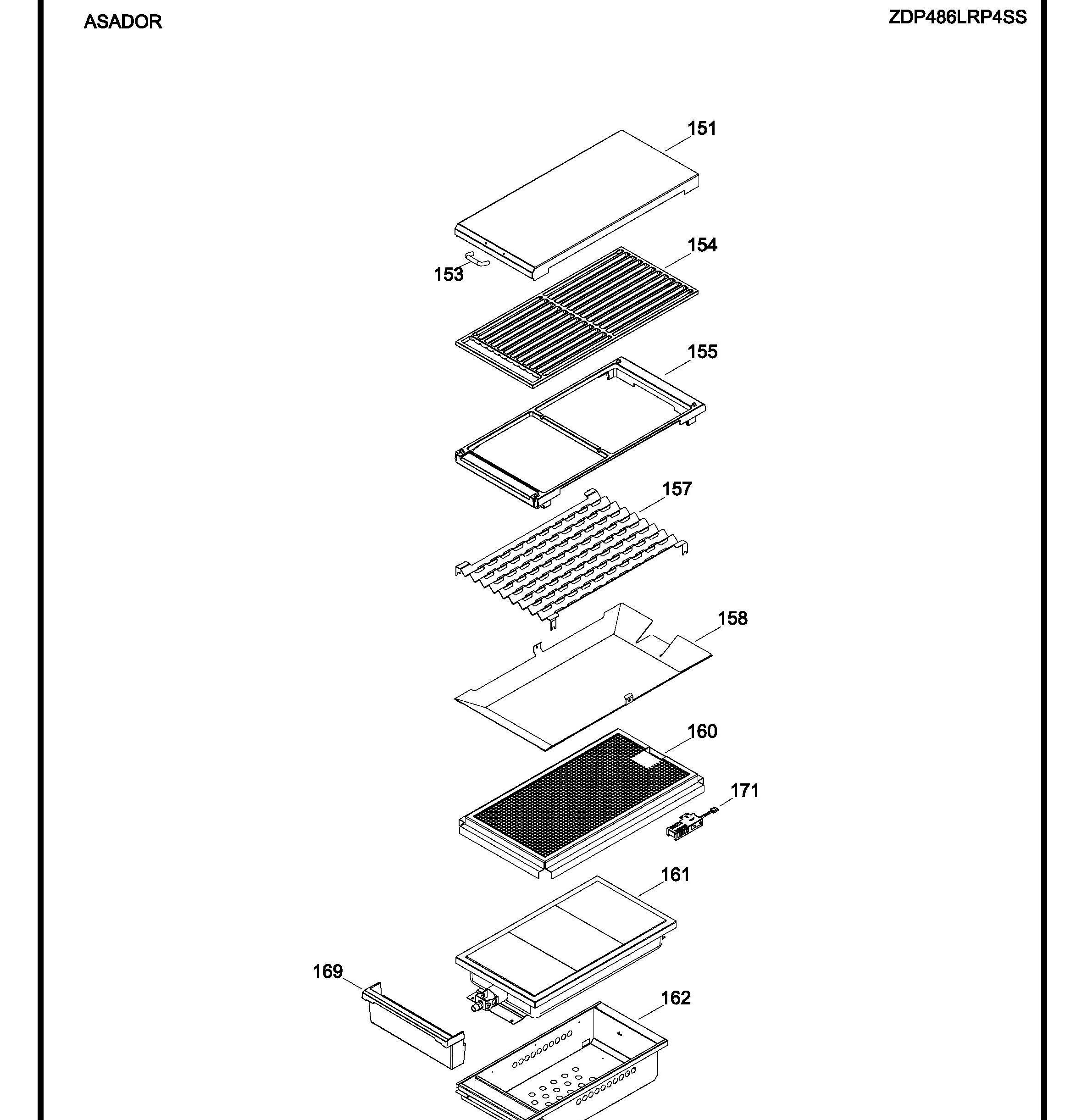 ZDP486LRP4SS Exploded View 2 appliance exploded-view parts diagram