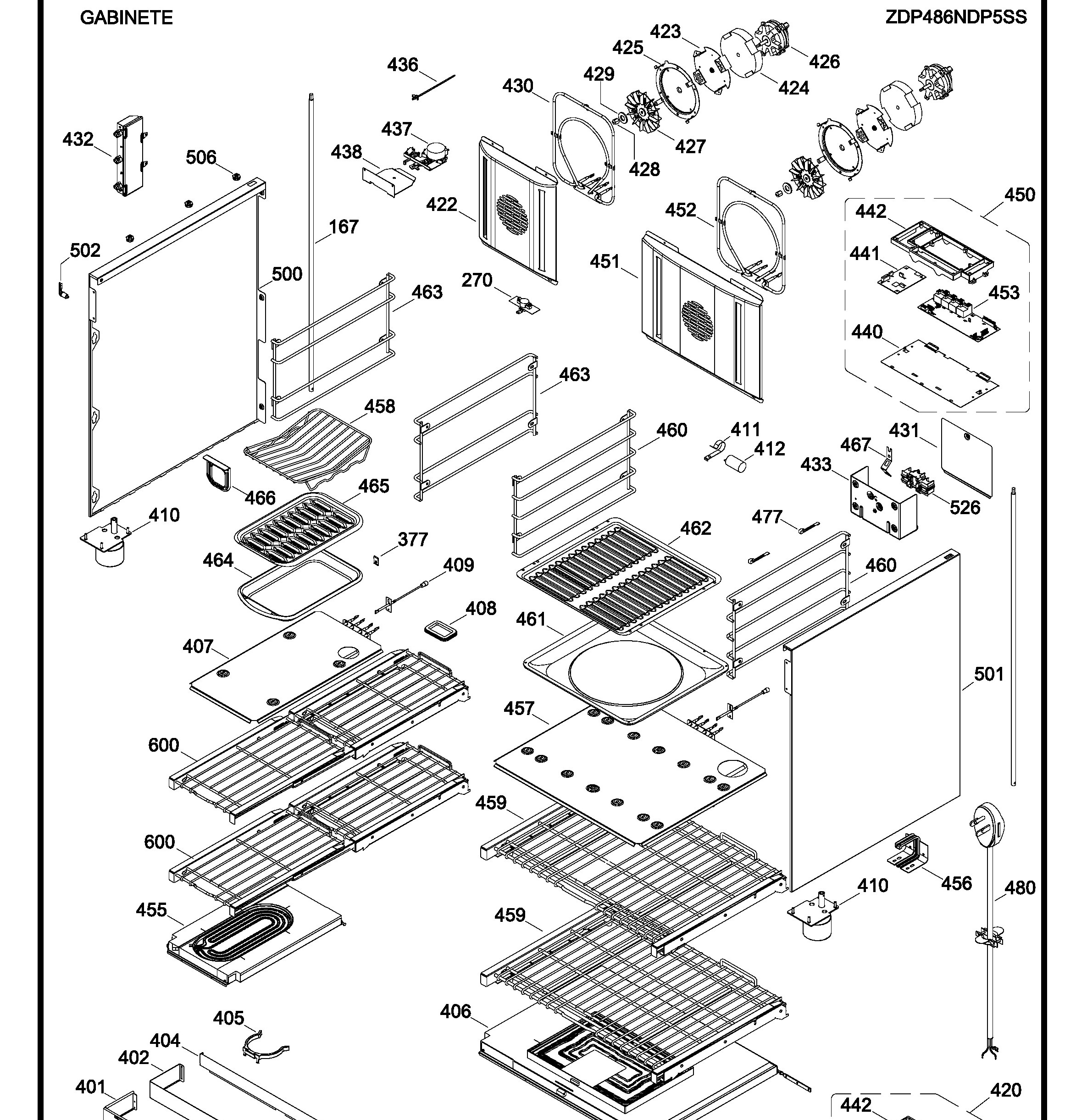 ZDP486NDP5SS Exploded View 6 appliance exploded-view parts diagram