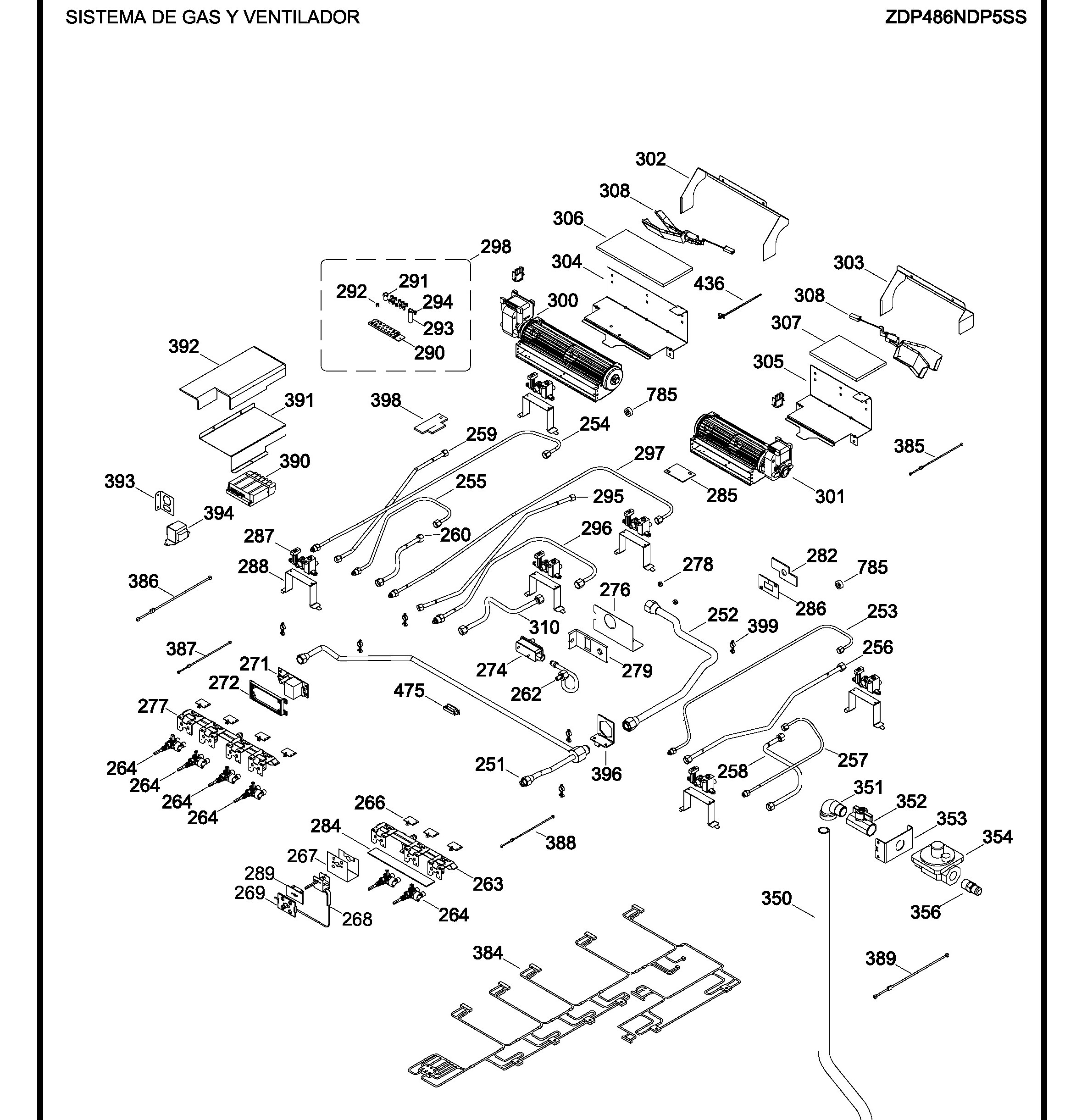 ZDP486NDP5SS Exploded View 5 appliance exploded-view parts diagram