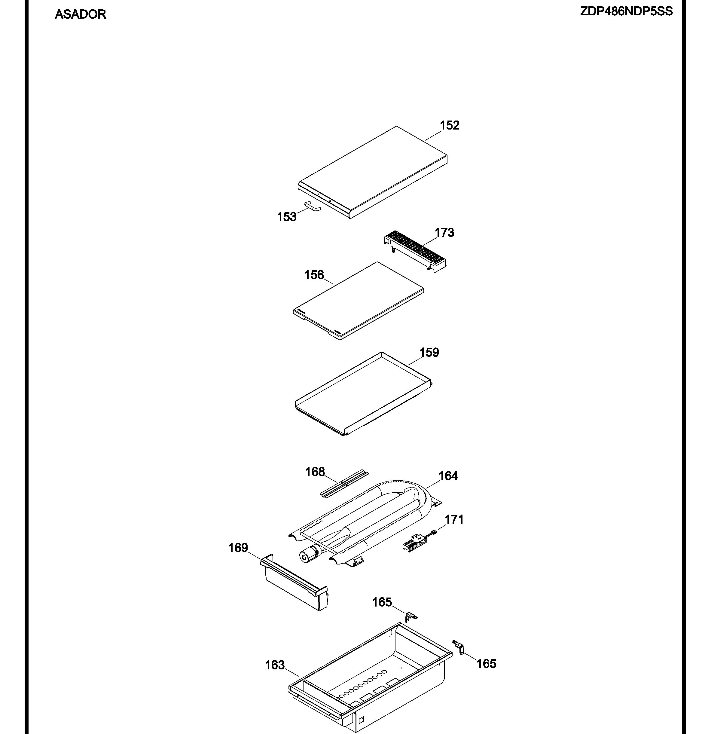 ZDP486NDP5SS Exploded View 4 appliance exploded-view parts diagram