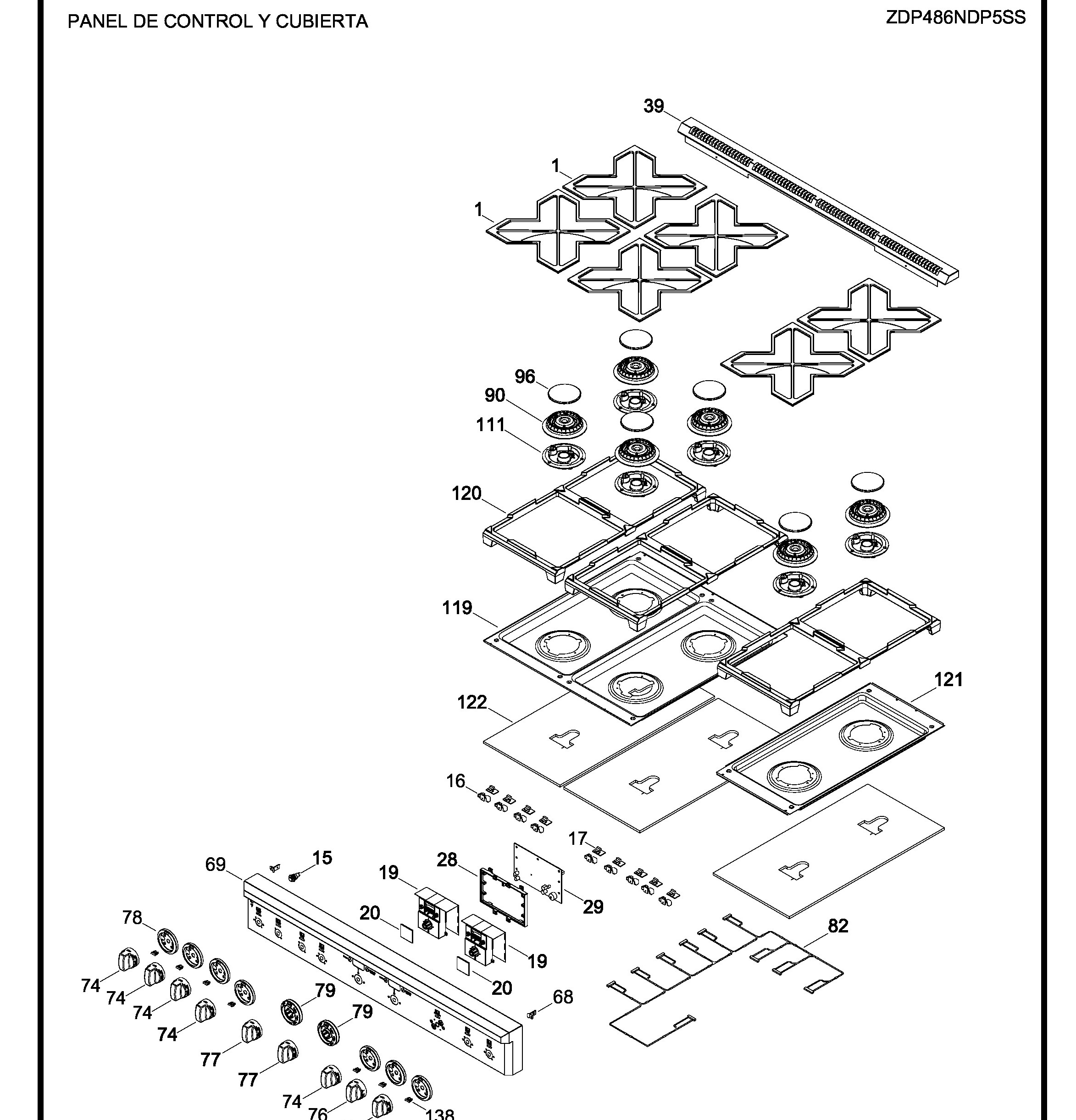 ZDP486NDP5SS Exploded View 1 appliance exploded-view parts diagram