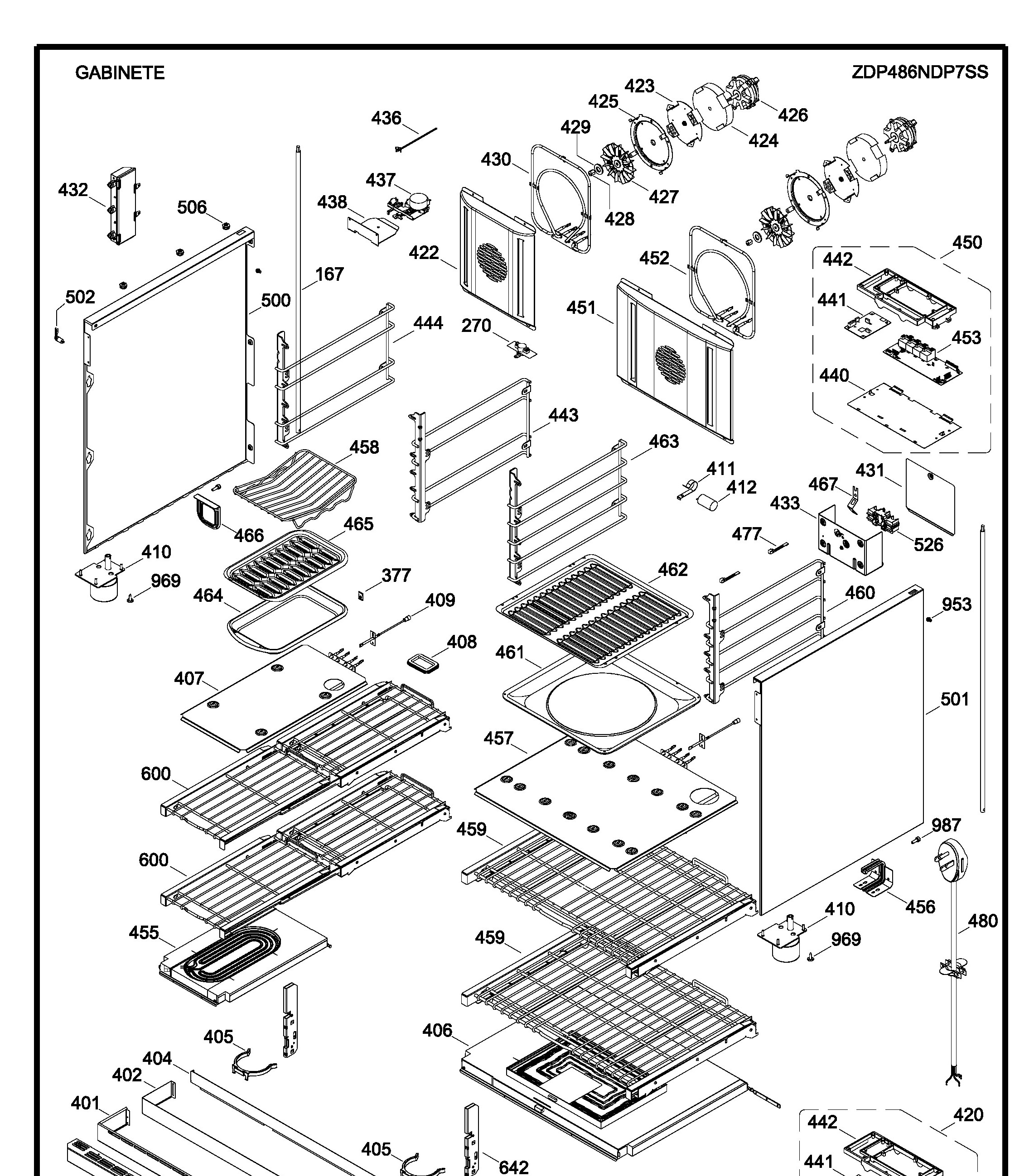 ZDP486NDP7SS Exploded View 6 appliance exploded-view parts diagram