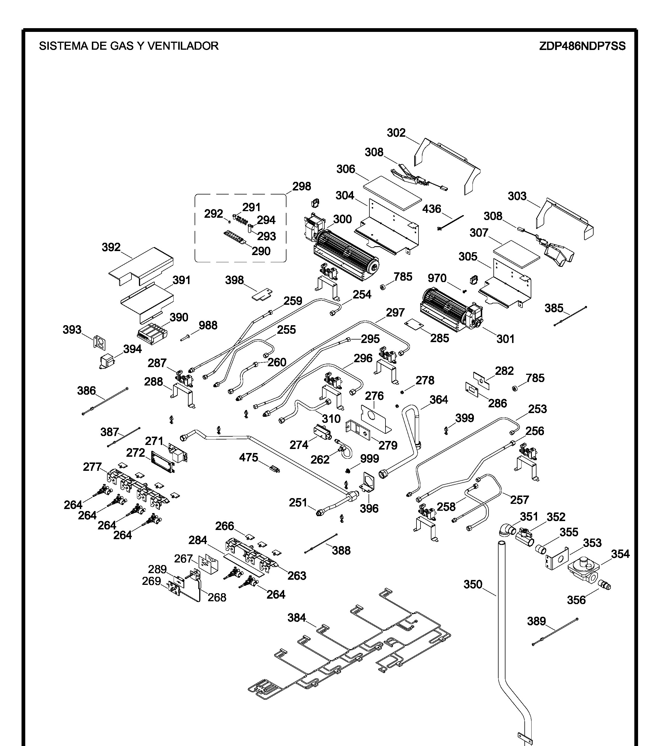 ZDP486NDP7SS Exploded View 5 appliance exploded-view parts diagram