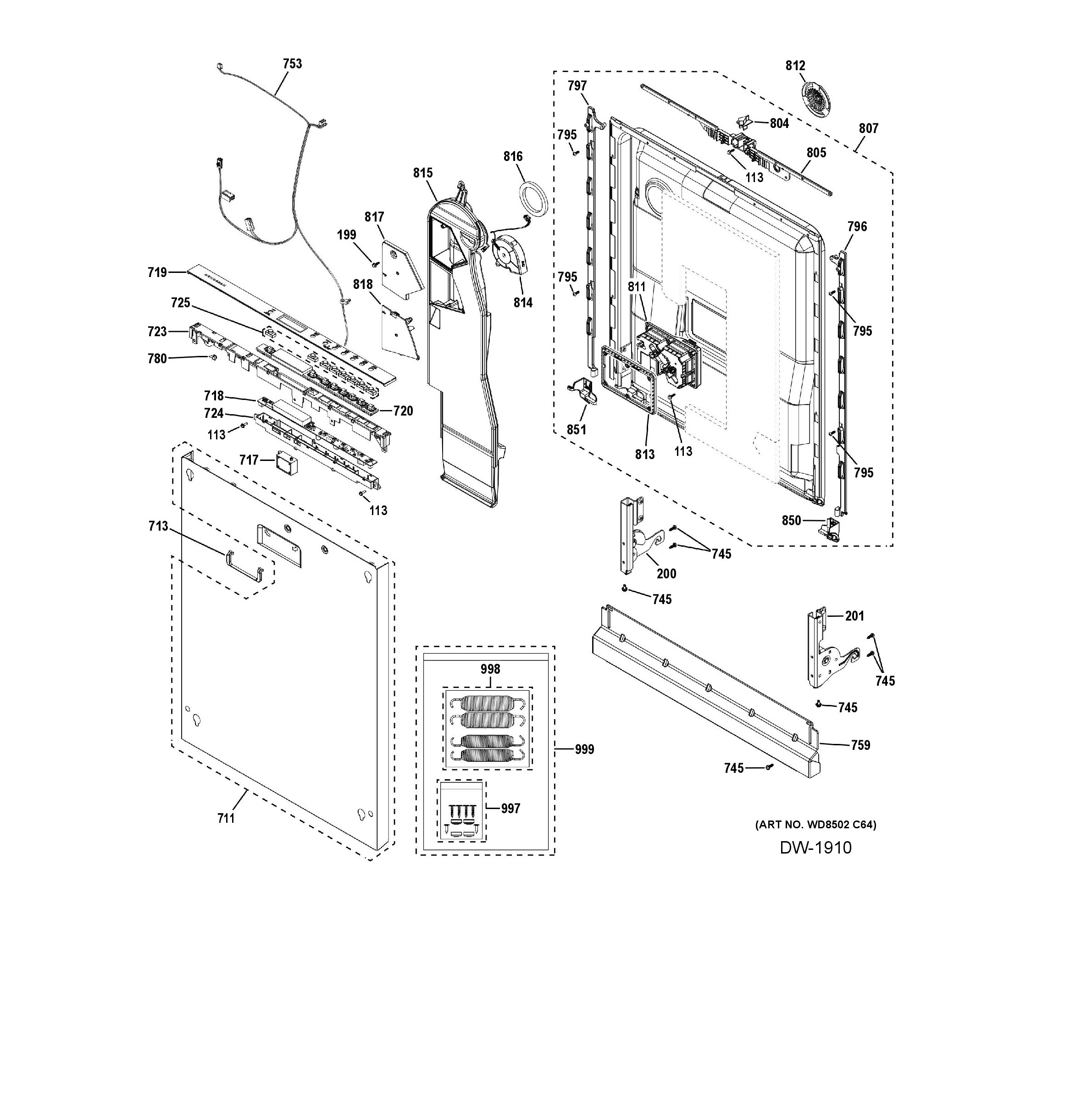 ZDT925SINCII Exploded View 2 appliance exploded-view parts diagram