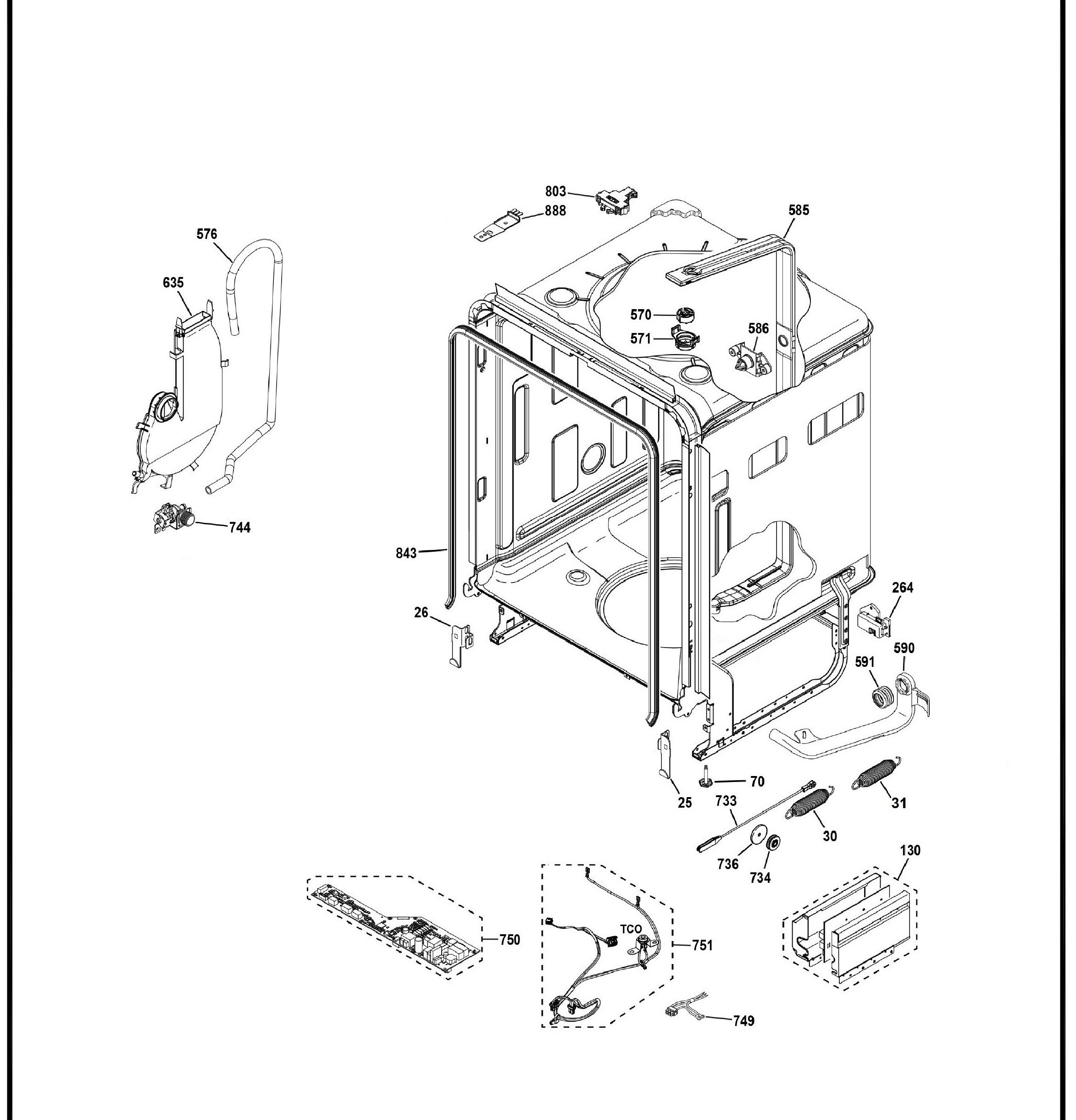 ZDT985SSN3SS Exploded View 3 appliance exploded-view parts diagram