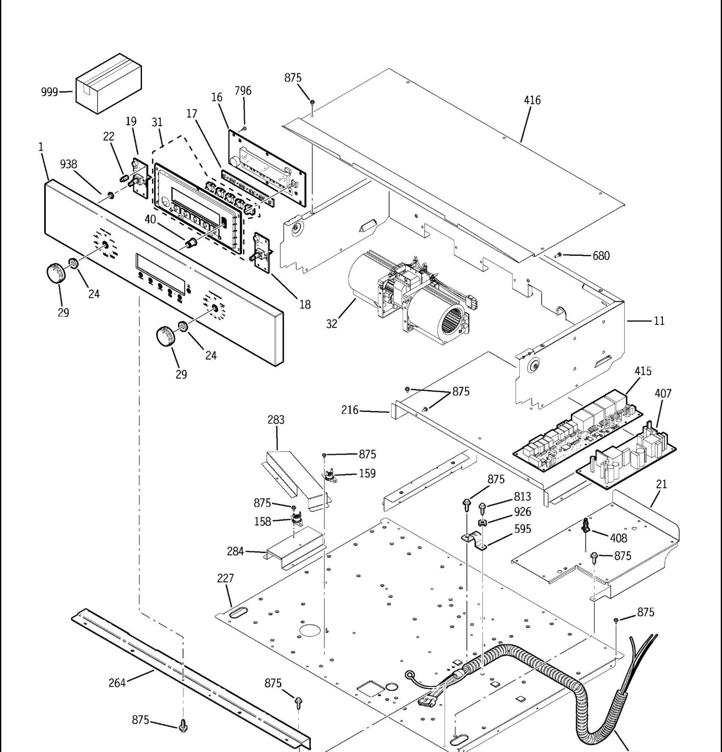 ZET1PM1SS Exploded View 1 appliance exploded-view parts diagram