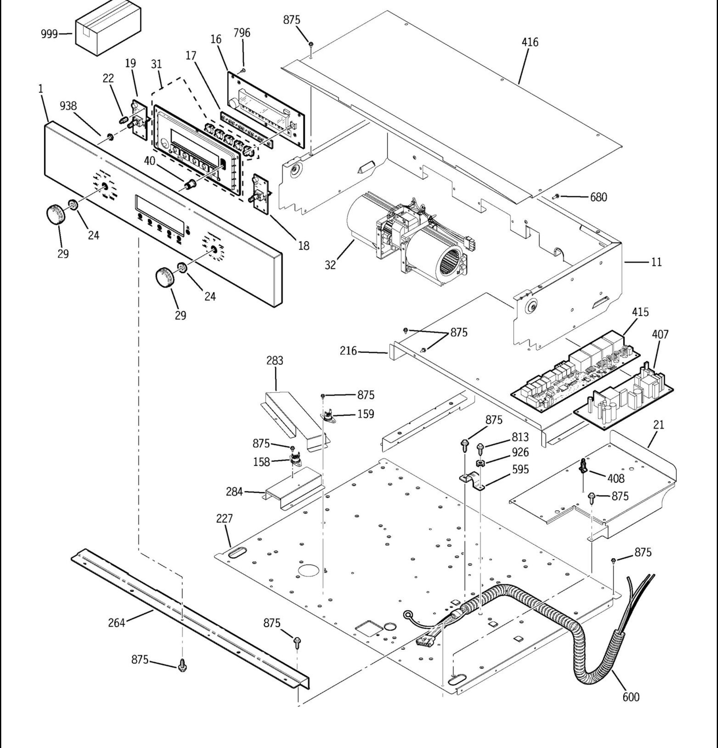 ZET1PM2SS Exploded View 1 appliance exploded-view parts diagram