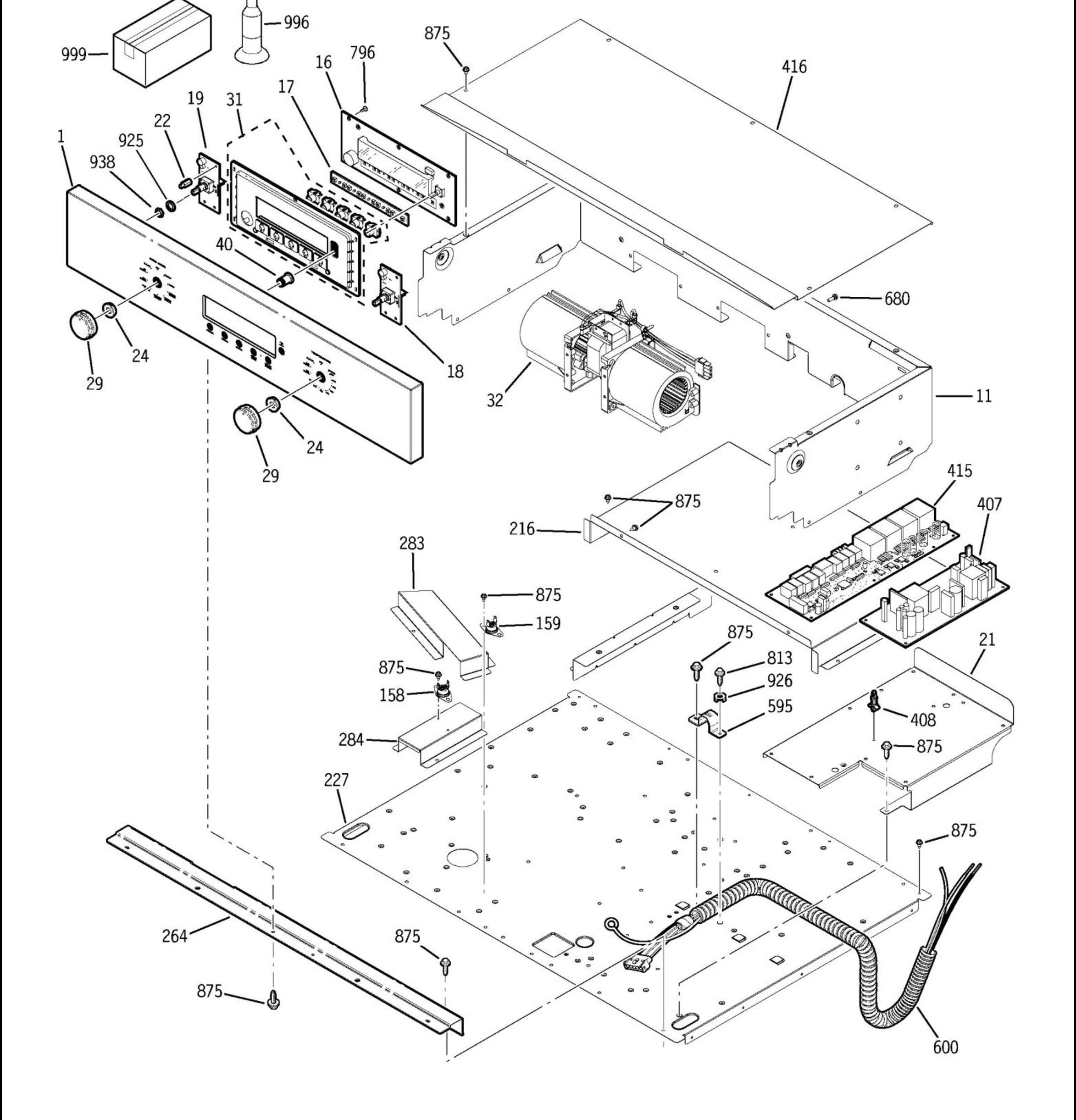 ZET1PM4SS Exploded View 1 appliance exploded-view parts diagram