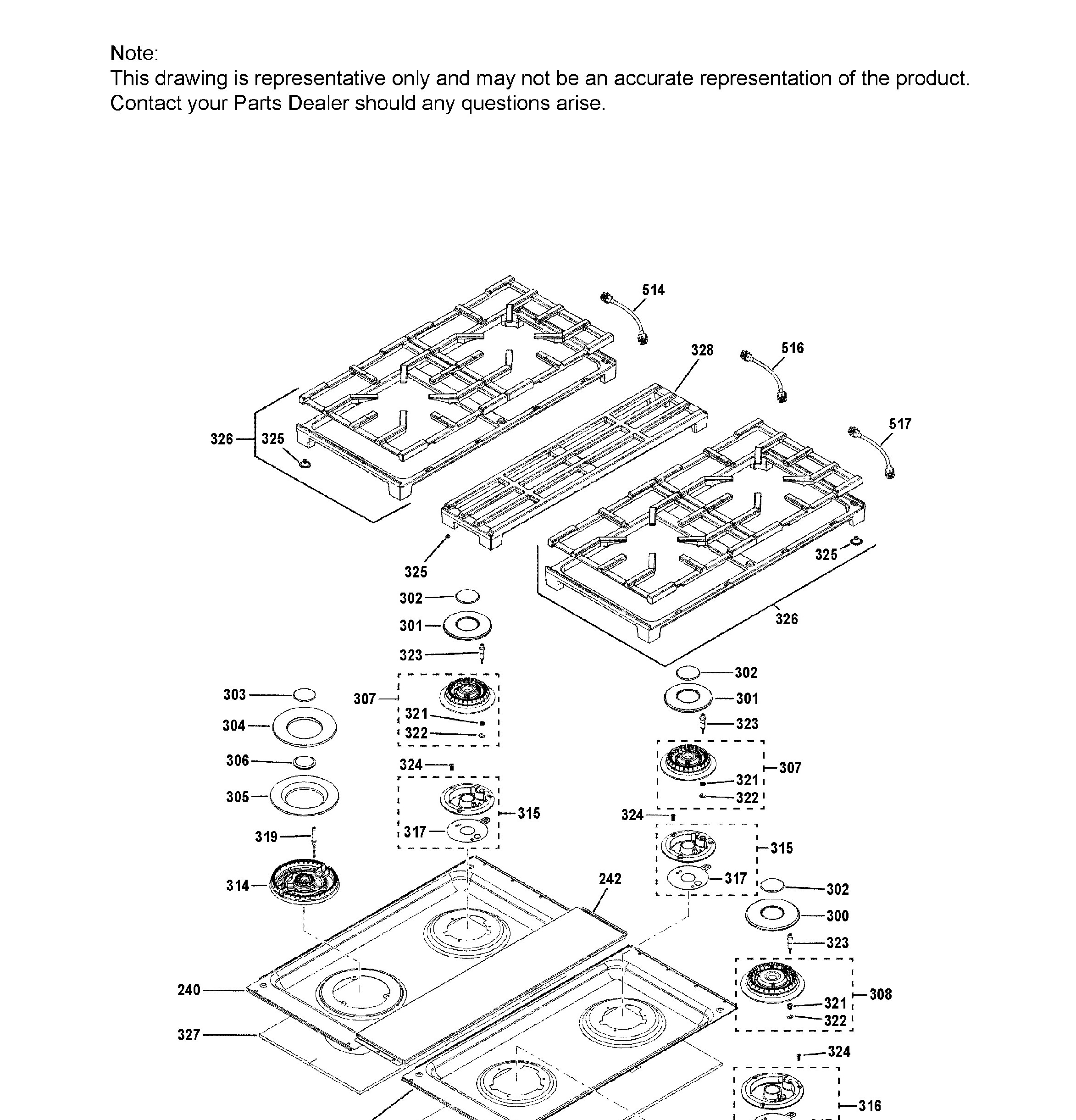 ZGP304NT1SS Exploded View 3 appliance exploded-view parts diagram