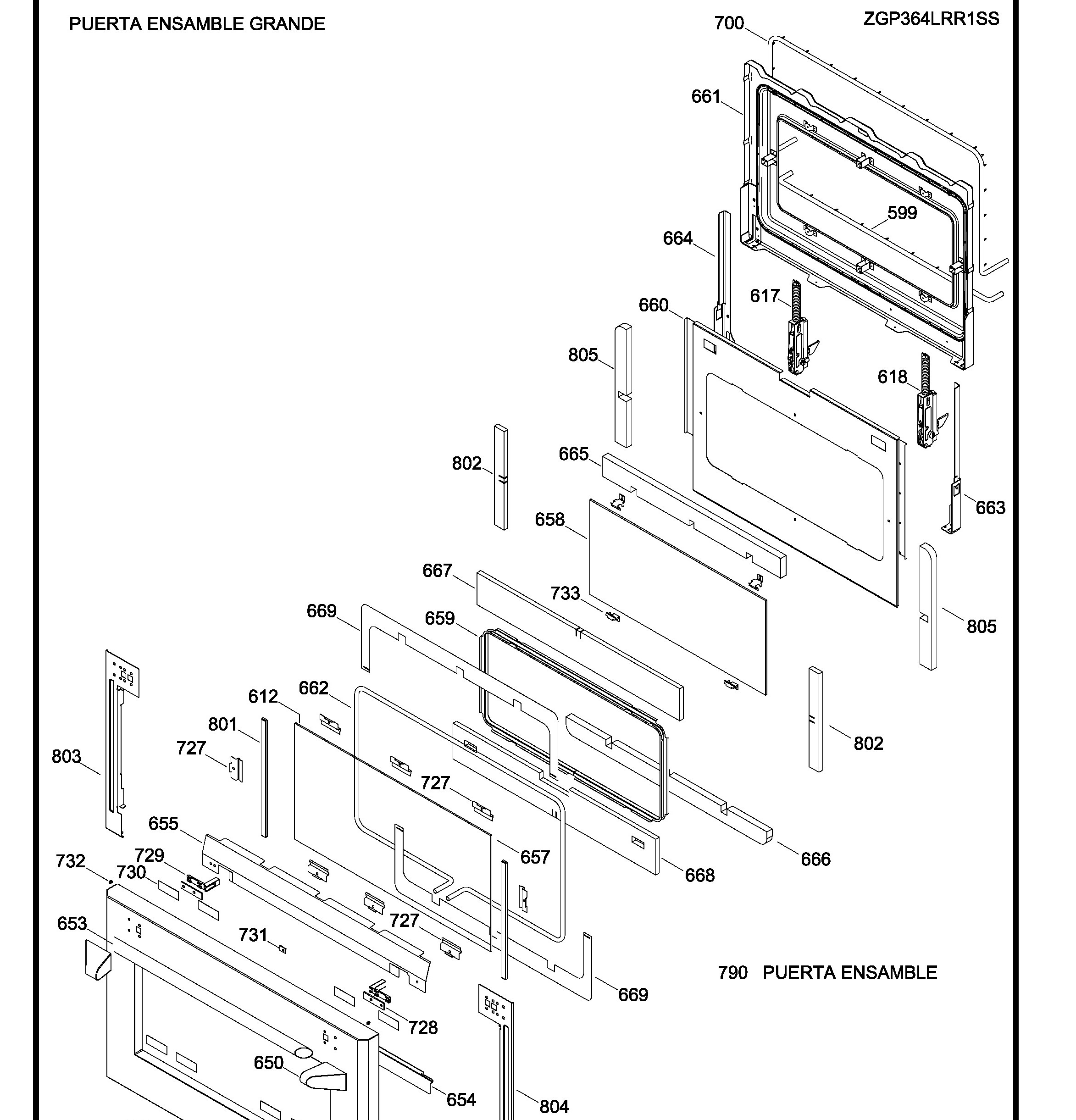 ZGP364LRR1SS Exploded View 5 appliance exploded-view parts diagram