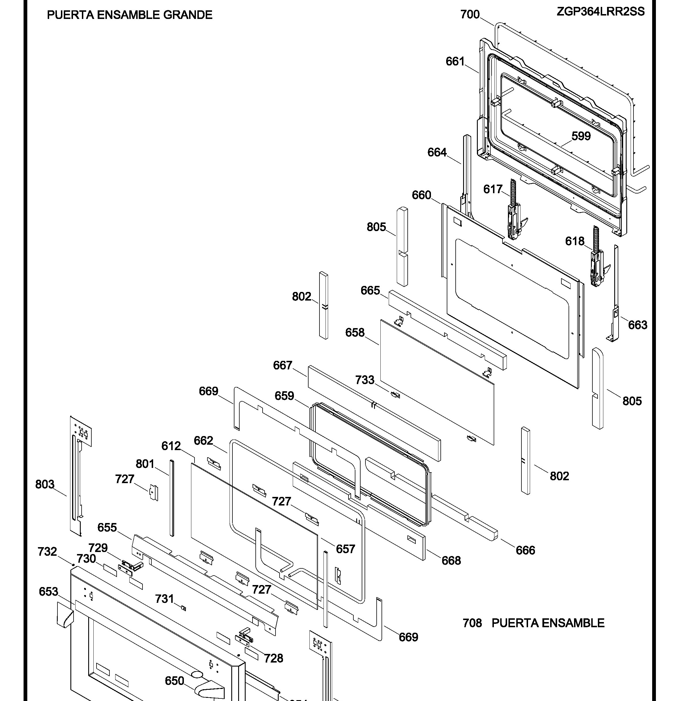 ZGP364LRR2SS Exploded View 5 appliance exploded-view parts diagram