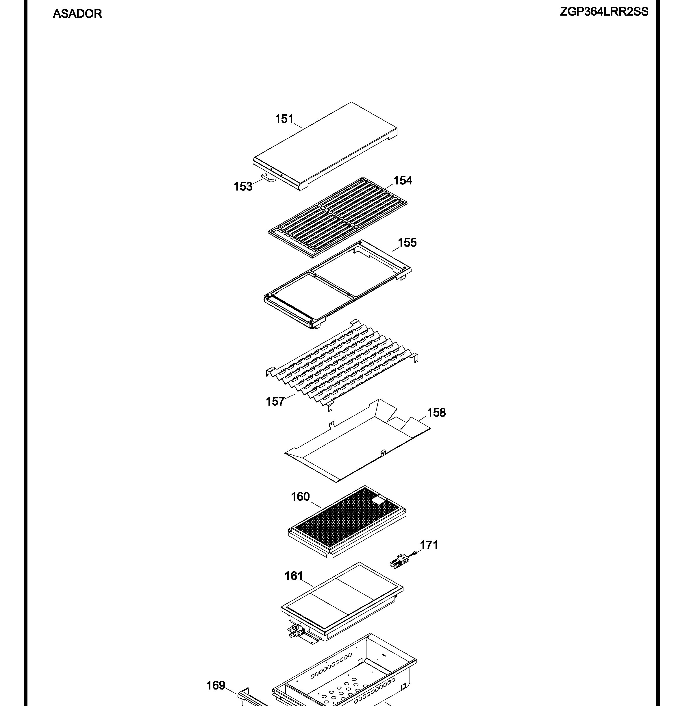 ZGP364LRR2SS Exploded View 2 appliance exploded-view parts diagram