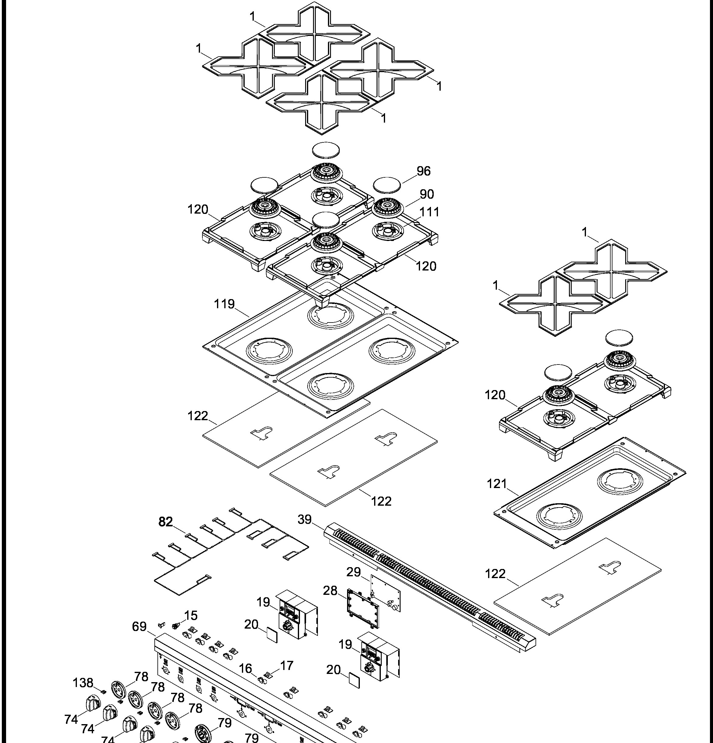 ZGP486LDR1SS Exploded View 1 appliance exploded-view parts diagram