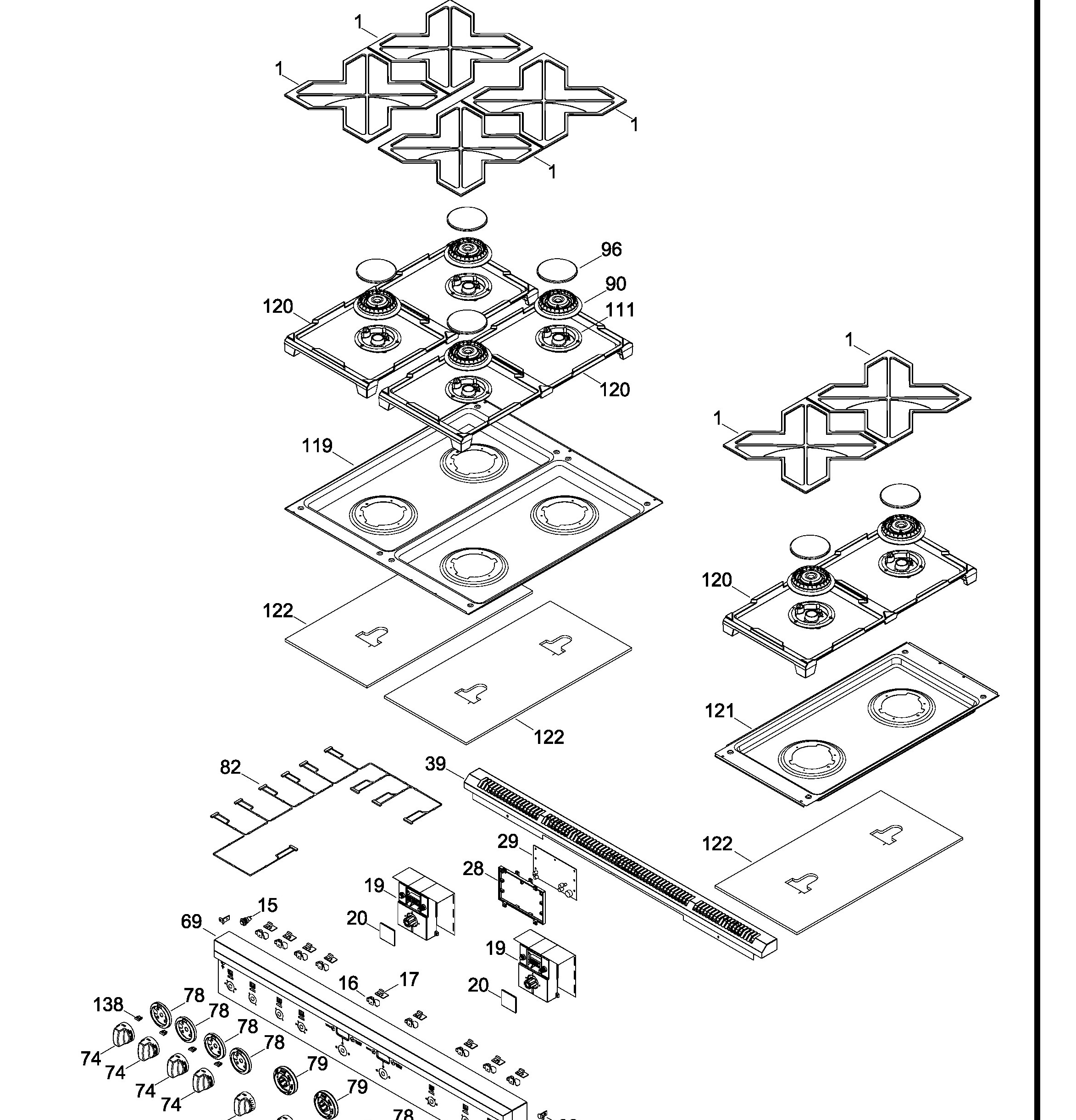 ZGP486LRR2SS Exploded View 1 appliance exploded-view parts diagram