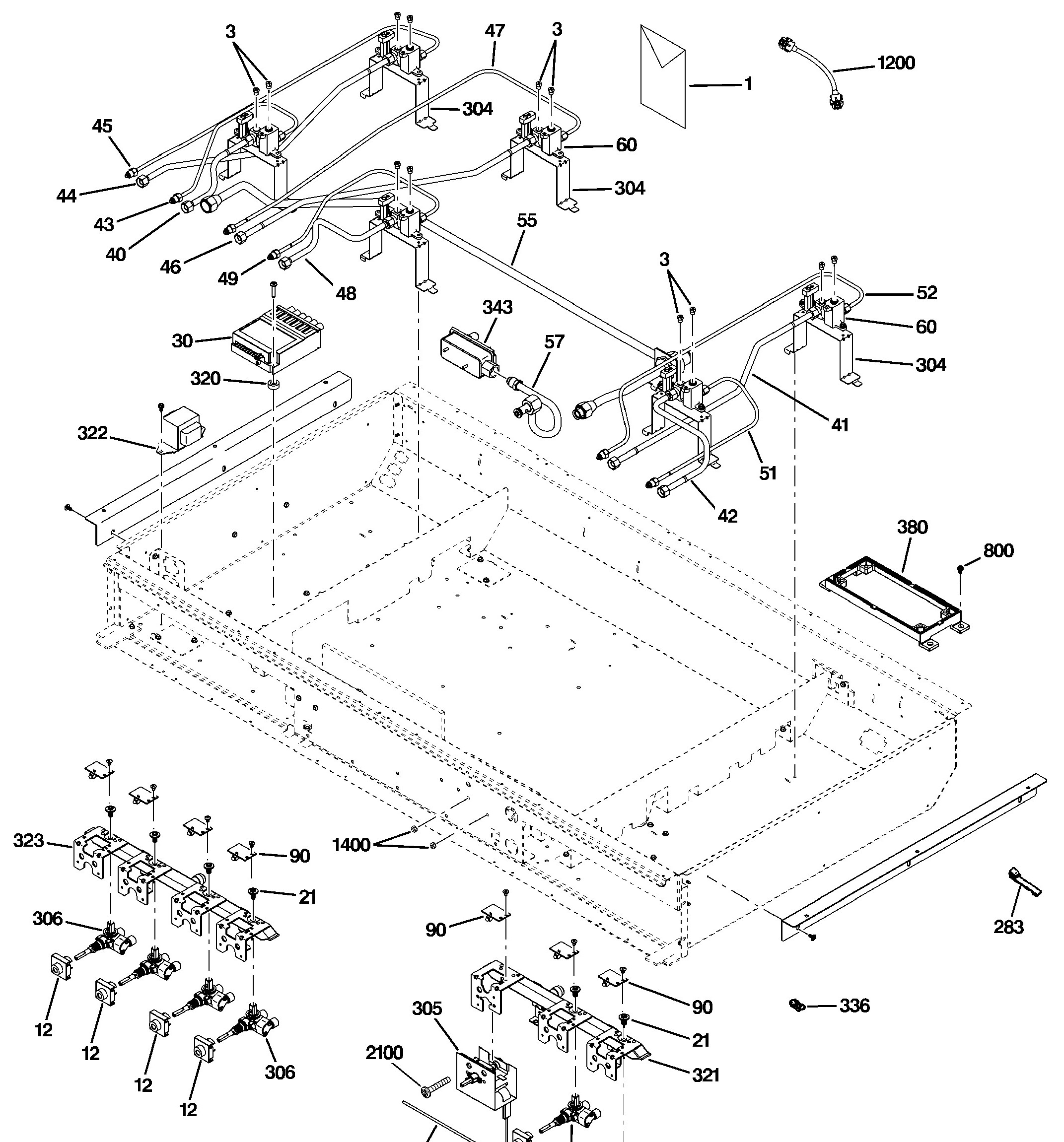 ZGP486NDR1SS Exploded View 1 appliance exploded-view parts diagram
