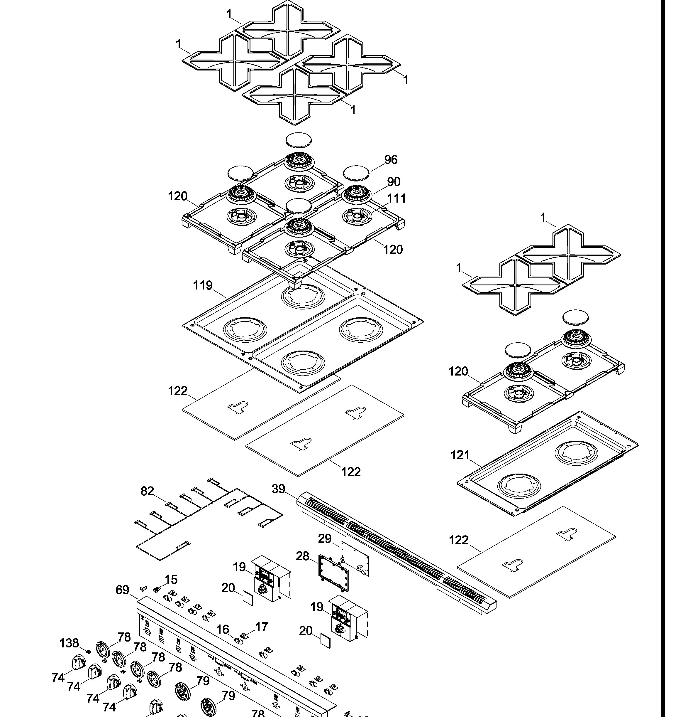ZGP486NDR2SS Exploded View 1 appliance exploded-view parts diagram