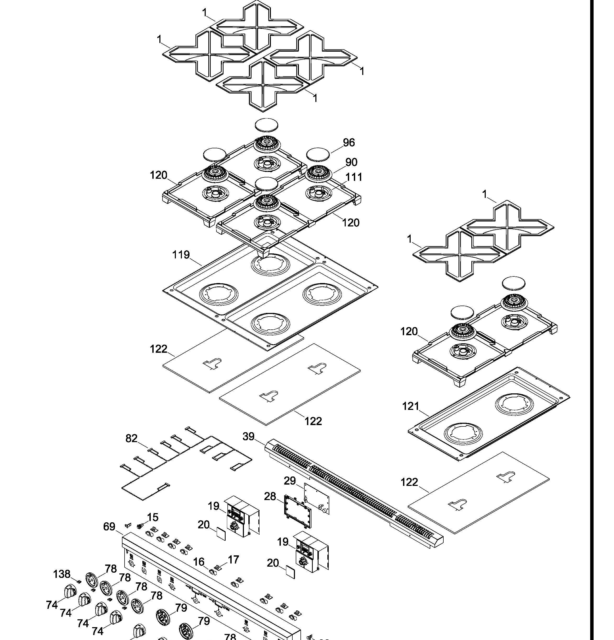 ZGP486NRR2SS Exploded View 1 appliance exploded-view parts diagram