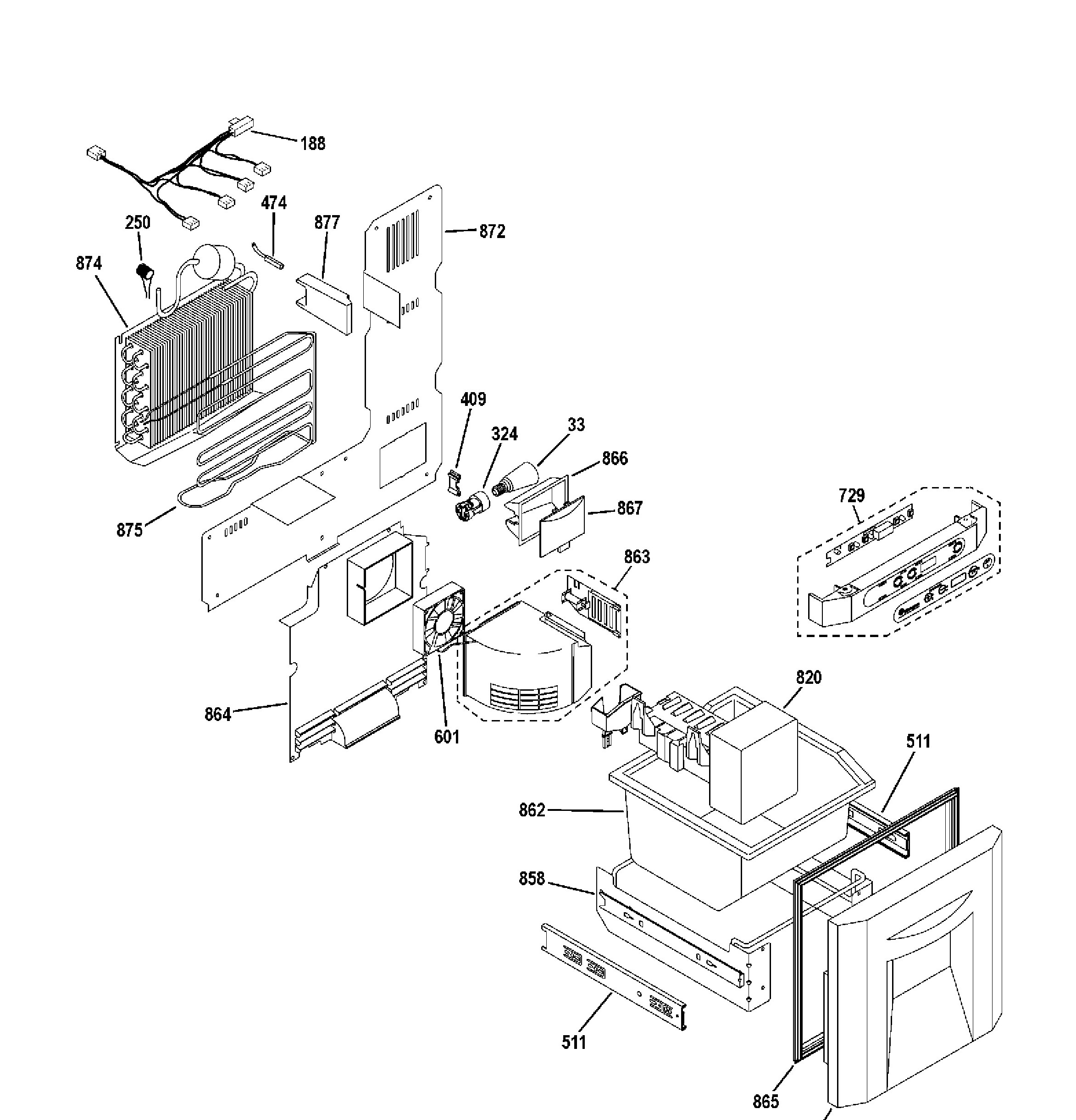 ZIBS240PCSS Exploded View 3 appliance exploded-view parts diagram