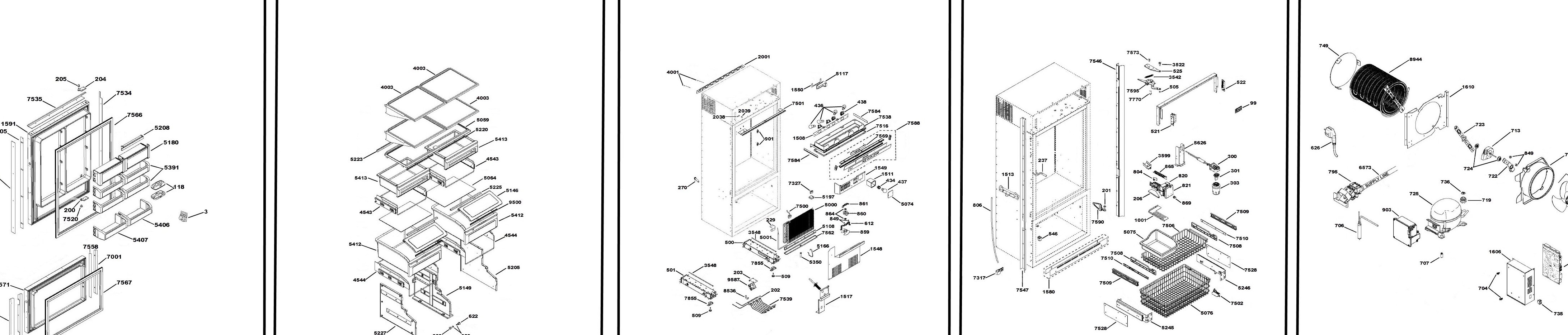ZIC360NHARH Exploded View 1 appliance exploded-view parts diagram