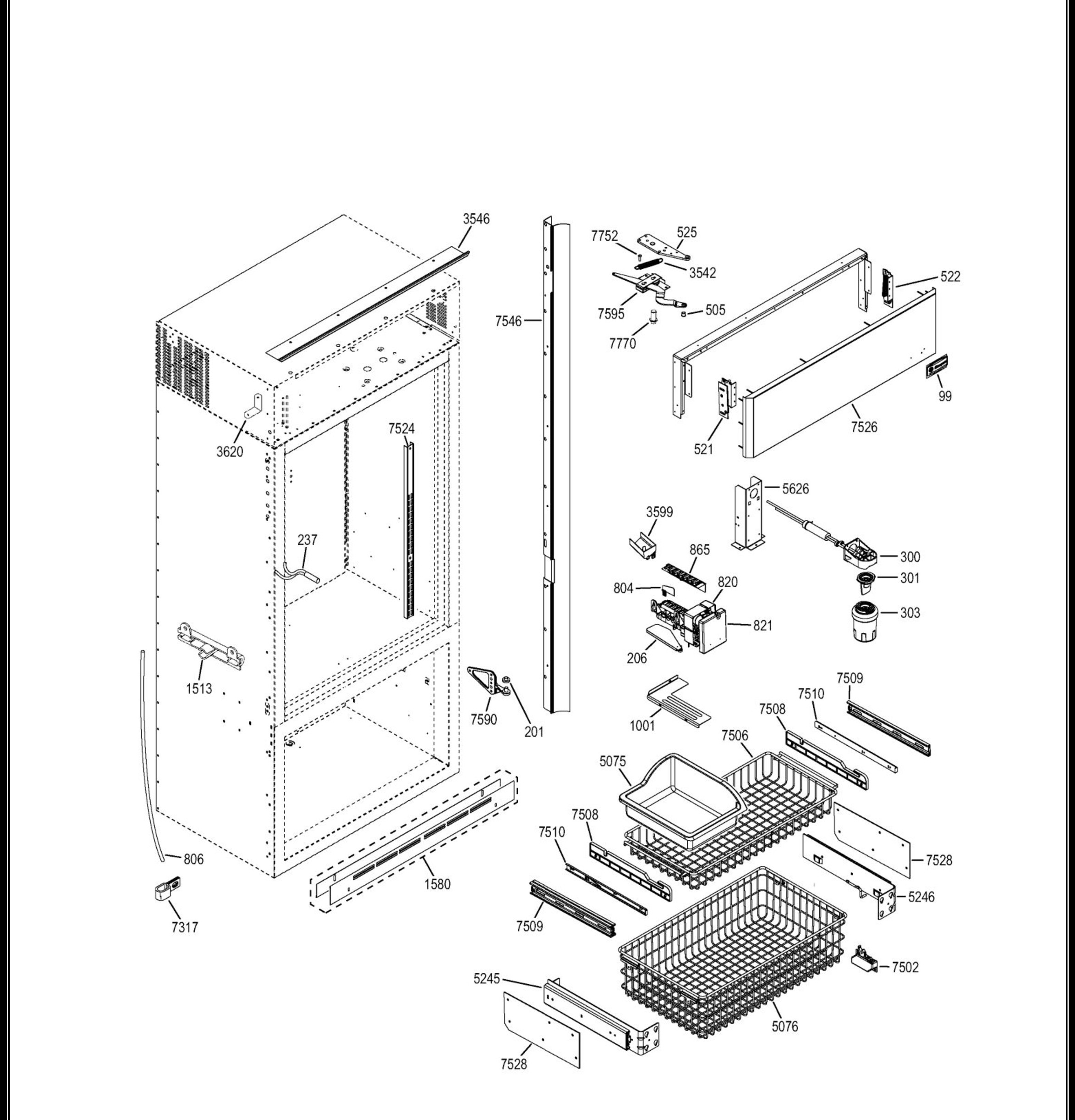 ZICS360NXCRH Exploded View 3 appliance exploded-view parts diagram