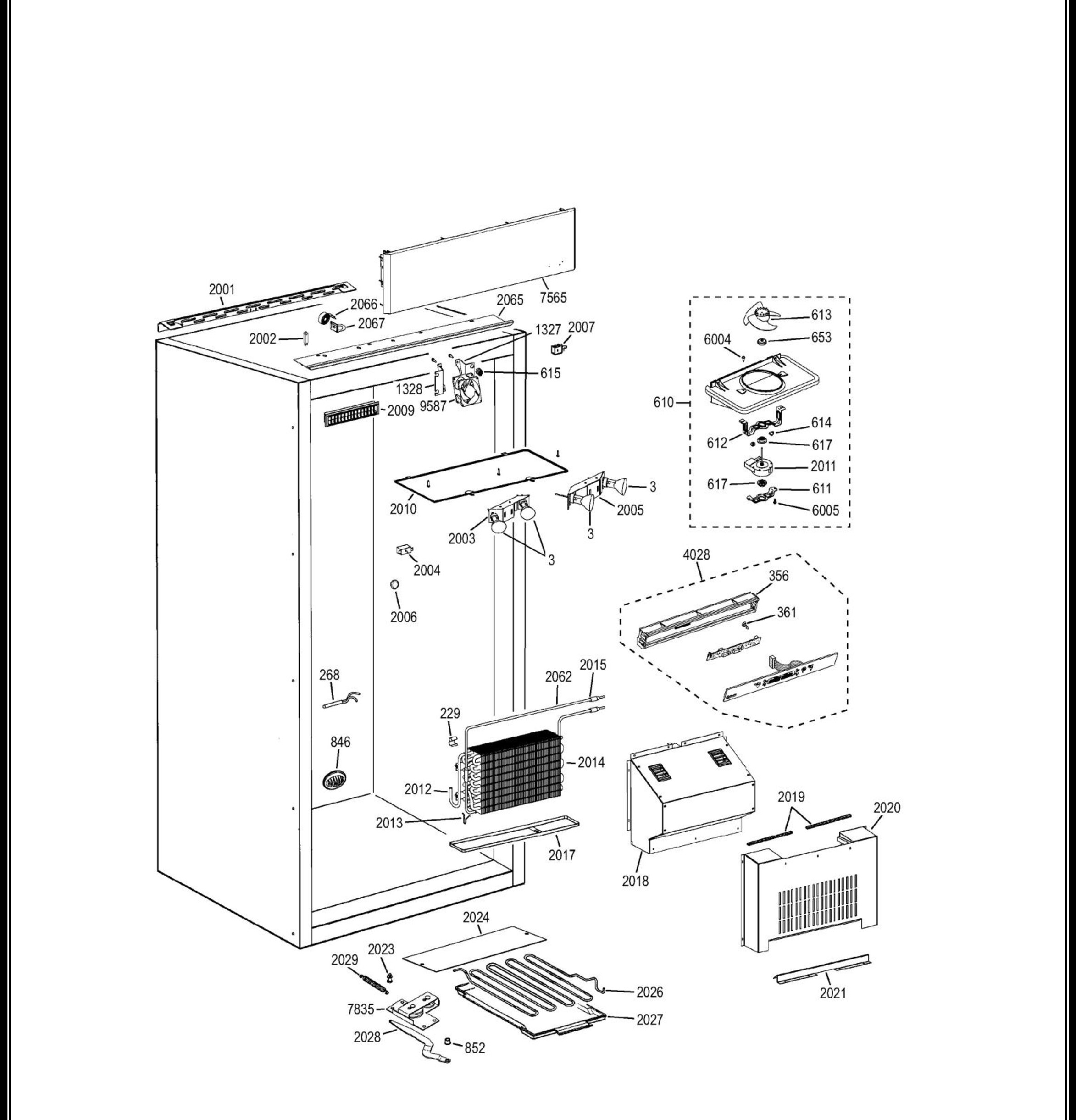 ZIFS360NHALH Exploded View 2 appliance exploded-view parts diagram