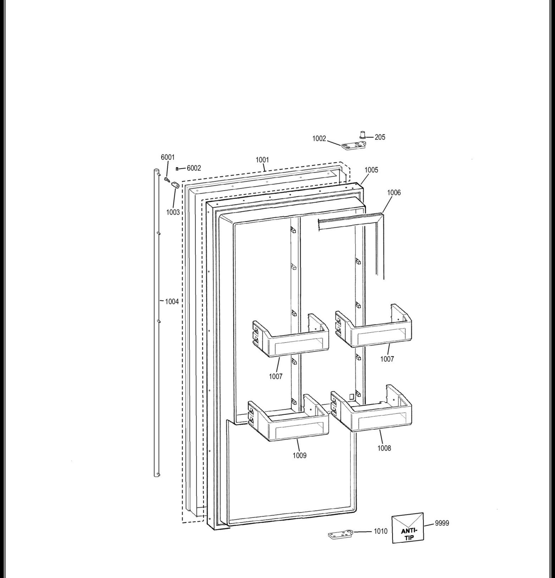 ZIFS360NHALH Exploded View 1 appliance exploded-view parts diagram