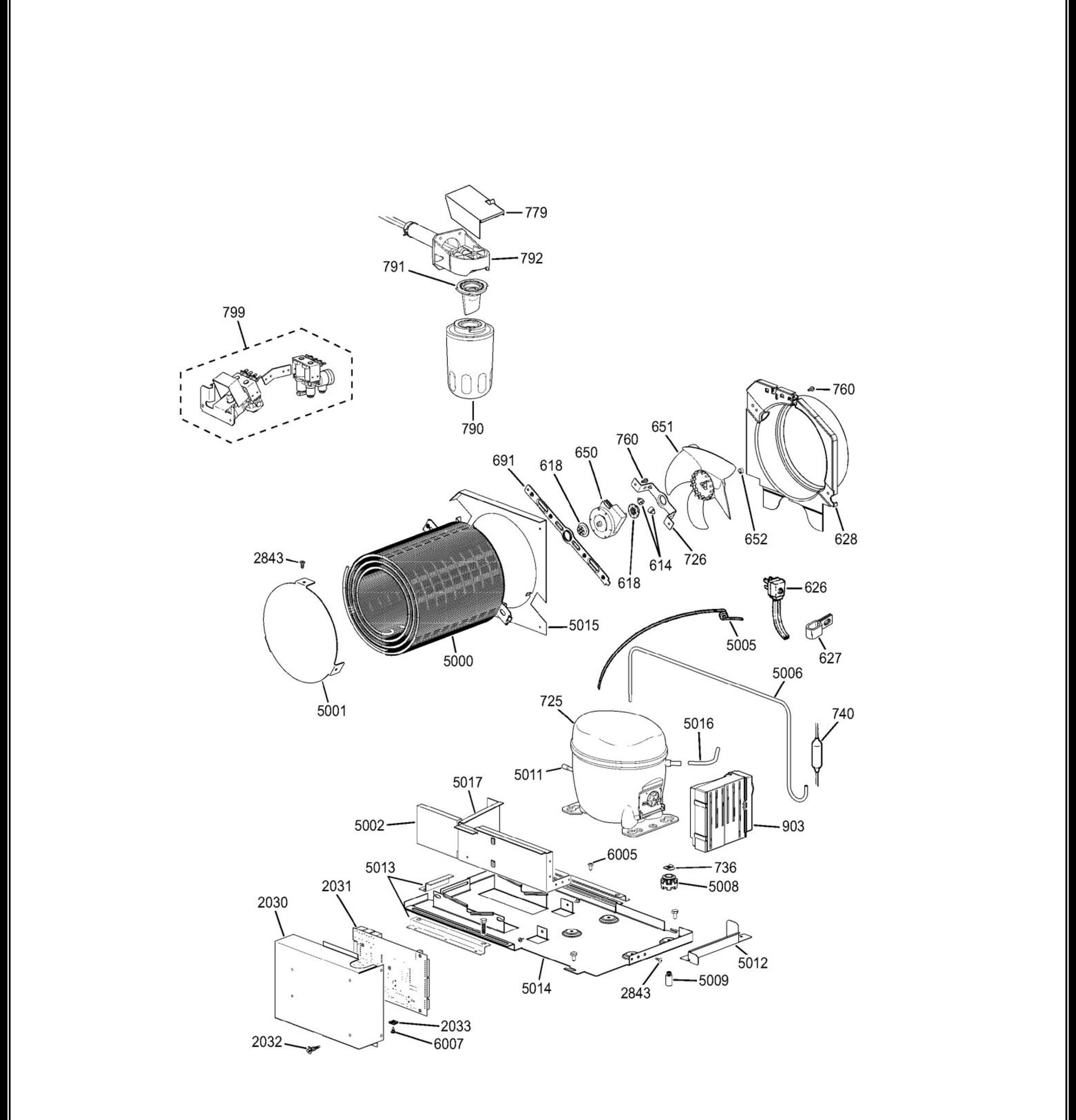 ZIFS360NHALH Exploded View 5 appliance exploded-view parts diagram