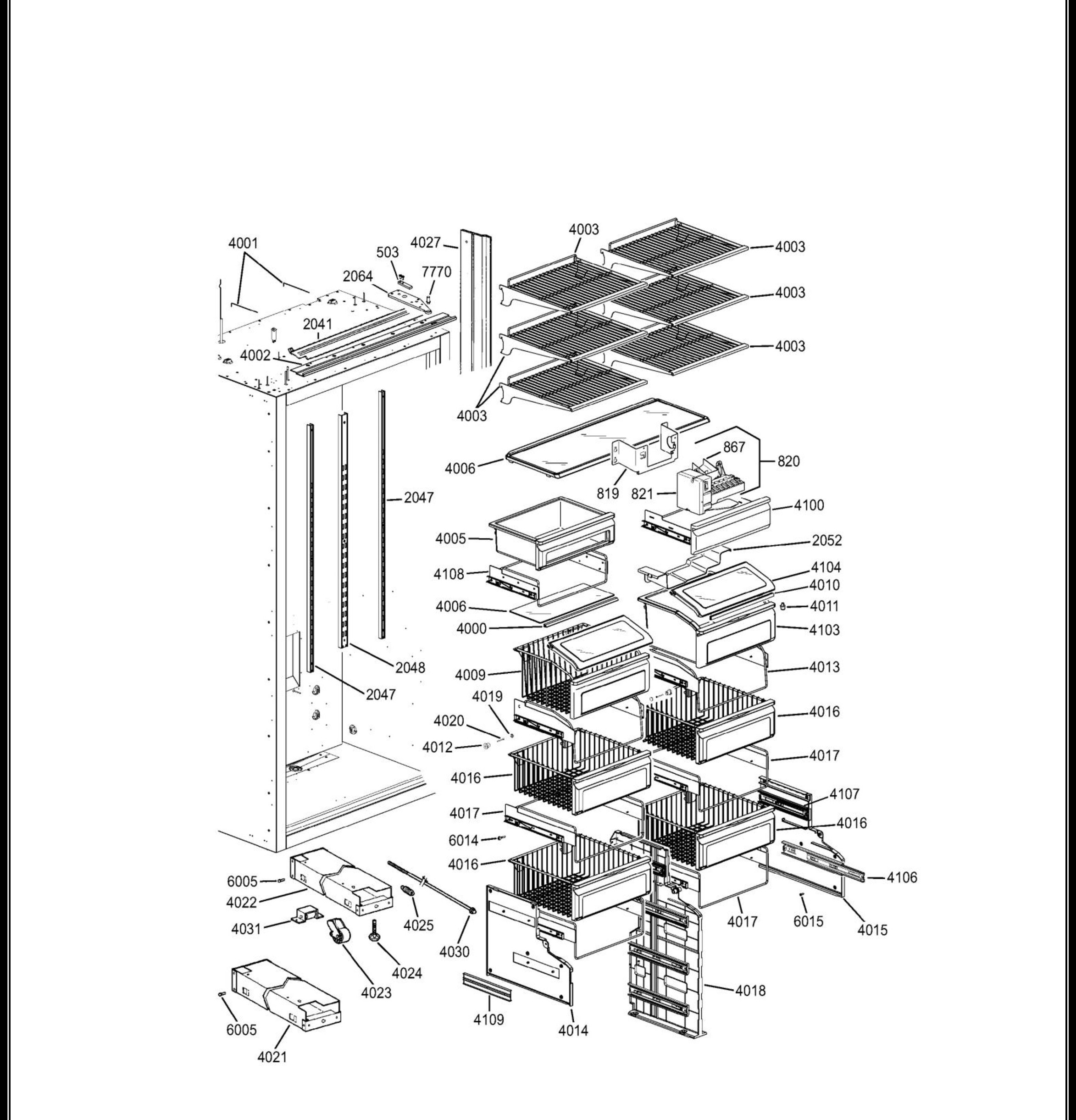 ZIFS360NHALH Exploded View 4 appliance exploded-view parts diagram