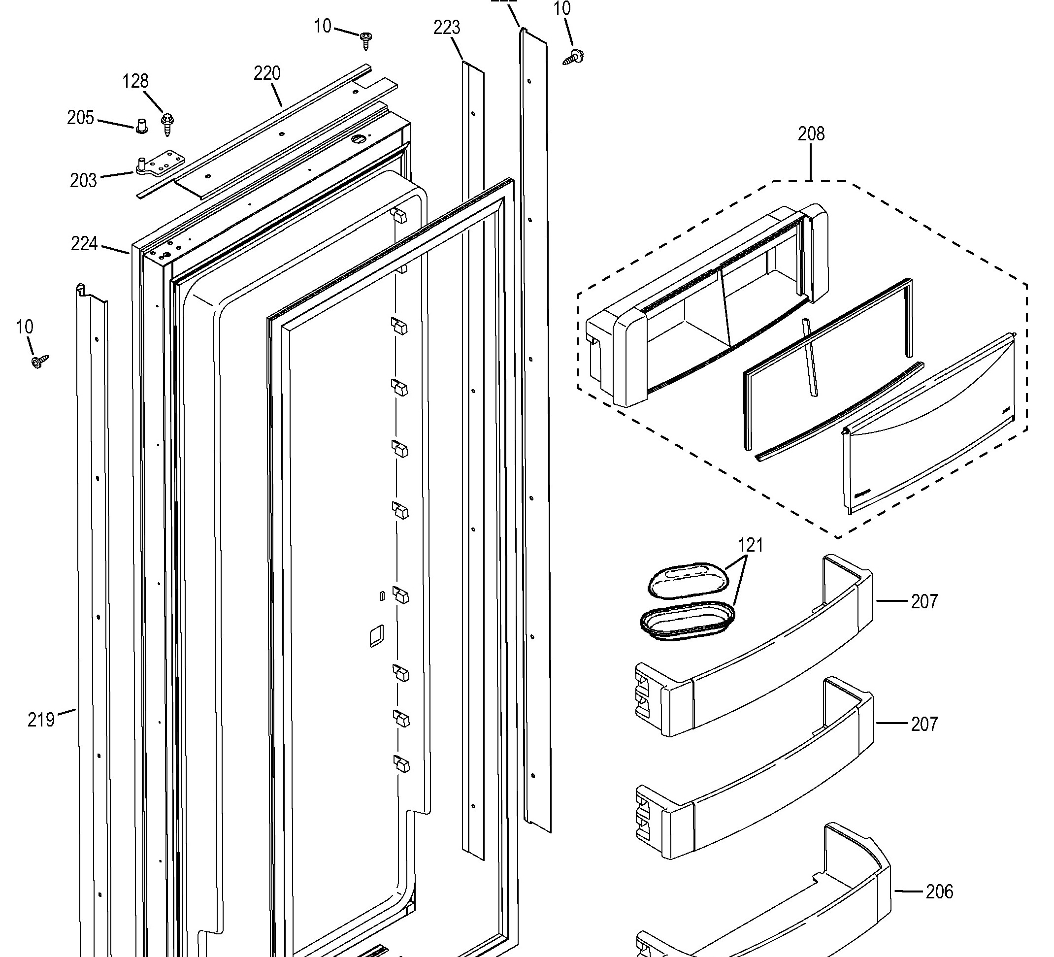ZIS420NHA Exploded View 7 appliance exploded-view parts diagram