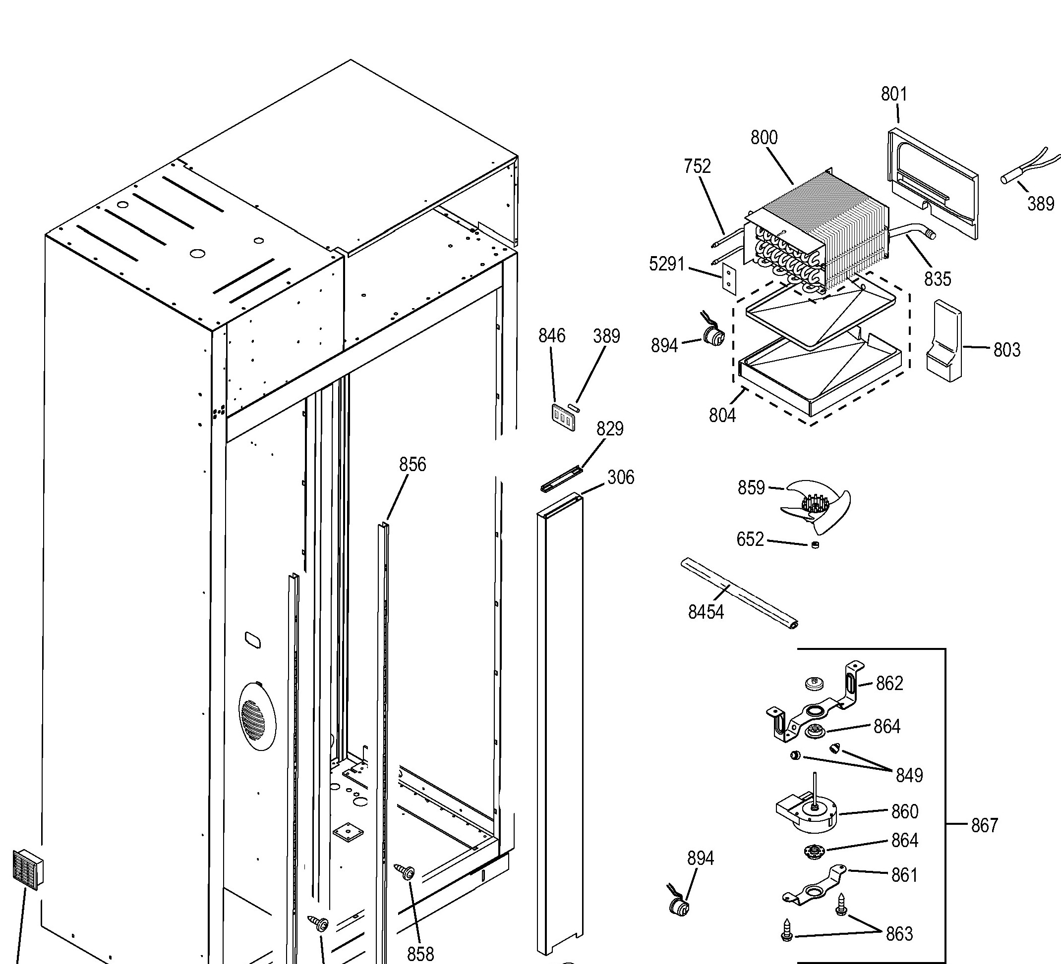 ZIS420NHB Exploded View 7 appliance exploded-view parts diagram