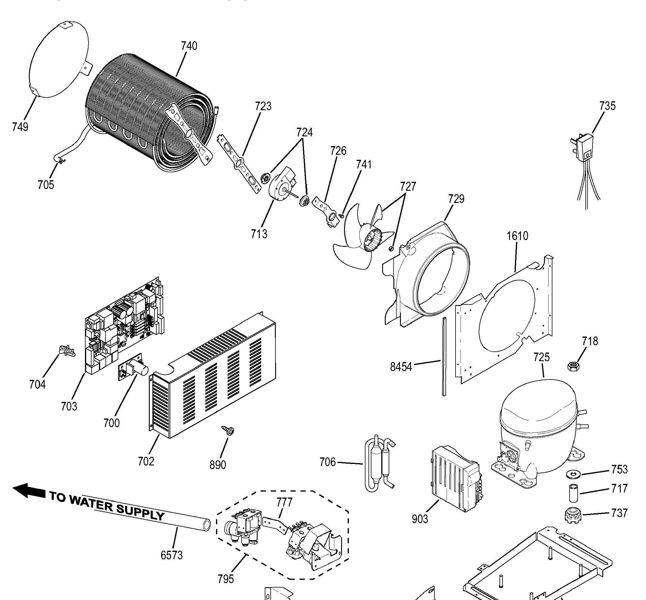 ZIS480NHB Exploded View 5 appliance exploded-view parts diagram