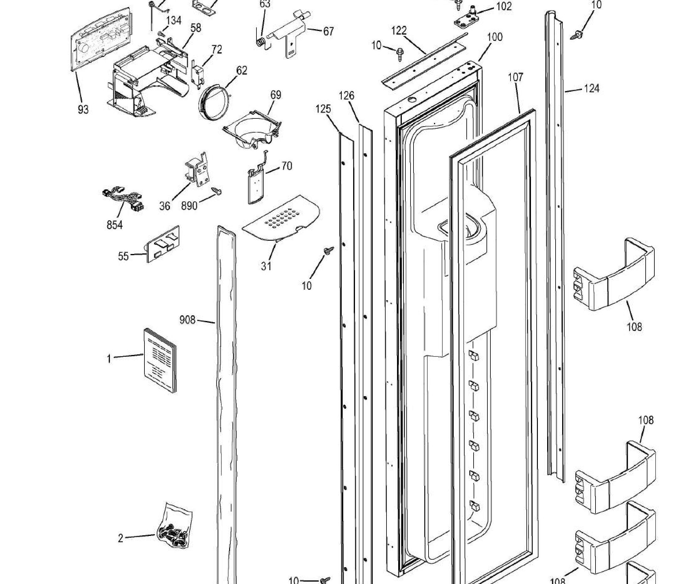 ZISB420DHA Exploded View 1 appliance exploded-view parts diagram