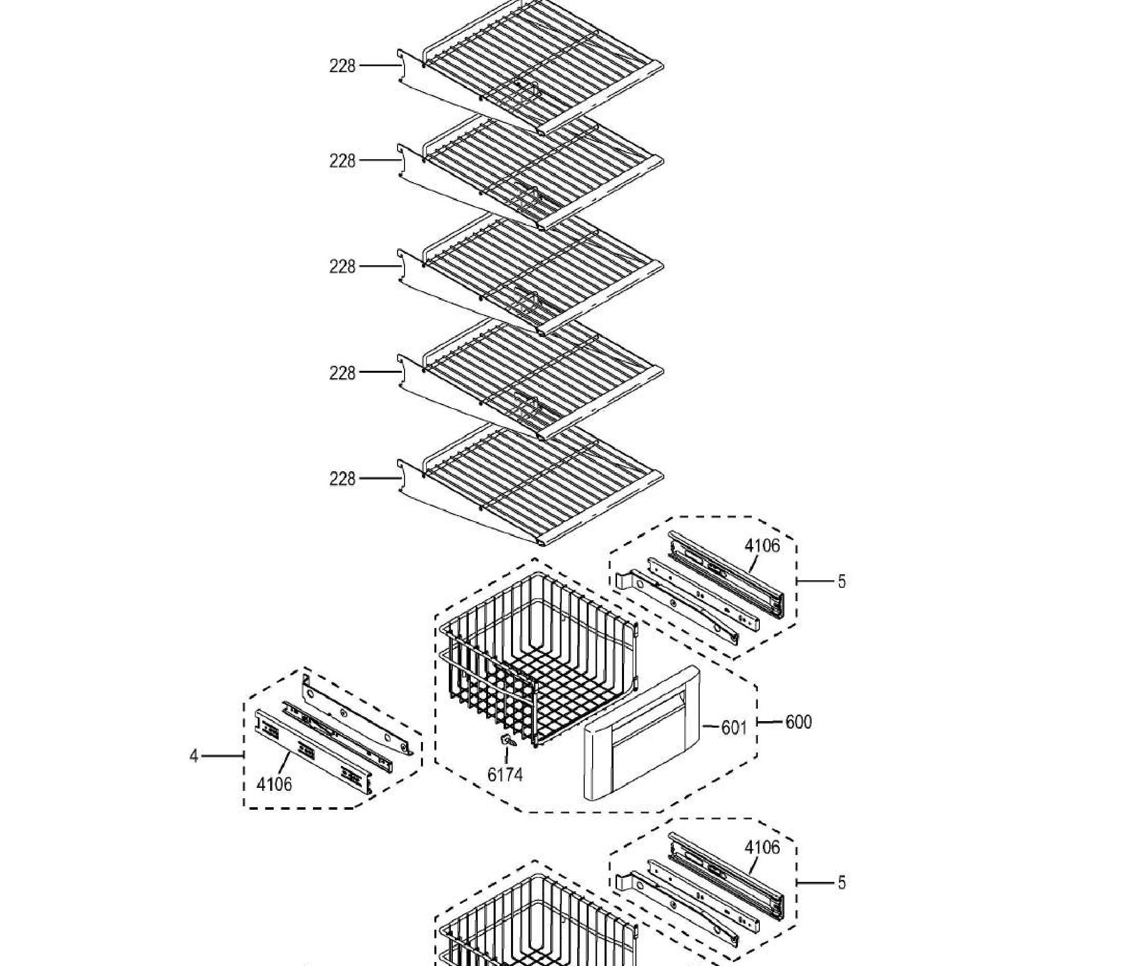 ZISB420DHA Exploded View 6 appliance exploded-view parts diagram