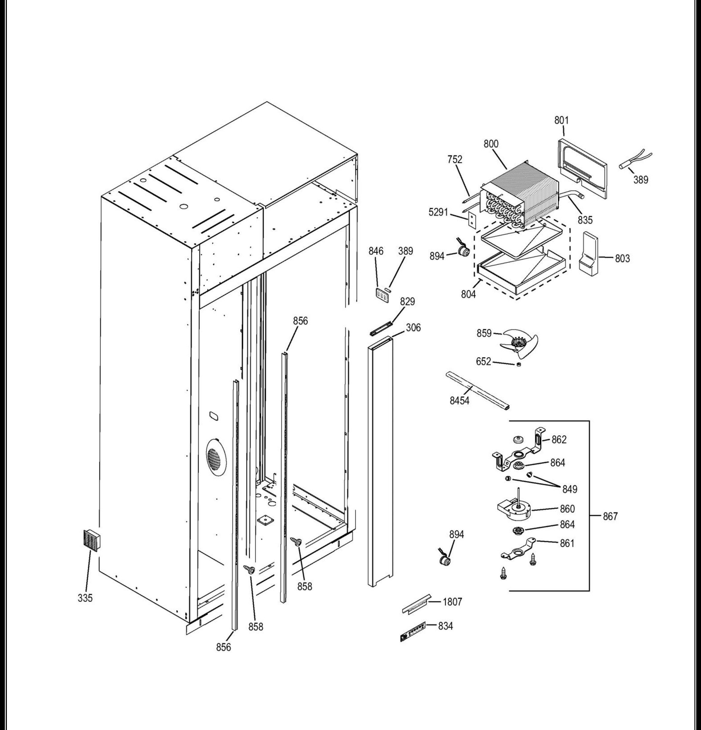 ZISB420DHC Exploded View 7 appliance exploded-view parts diagram