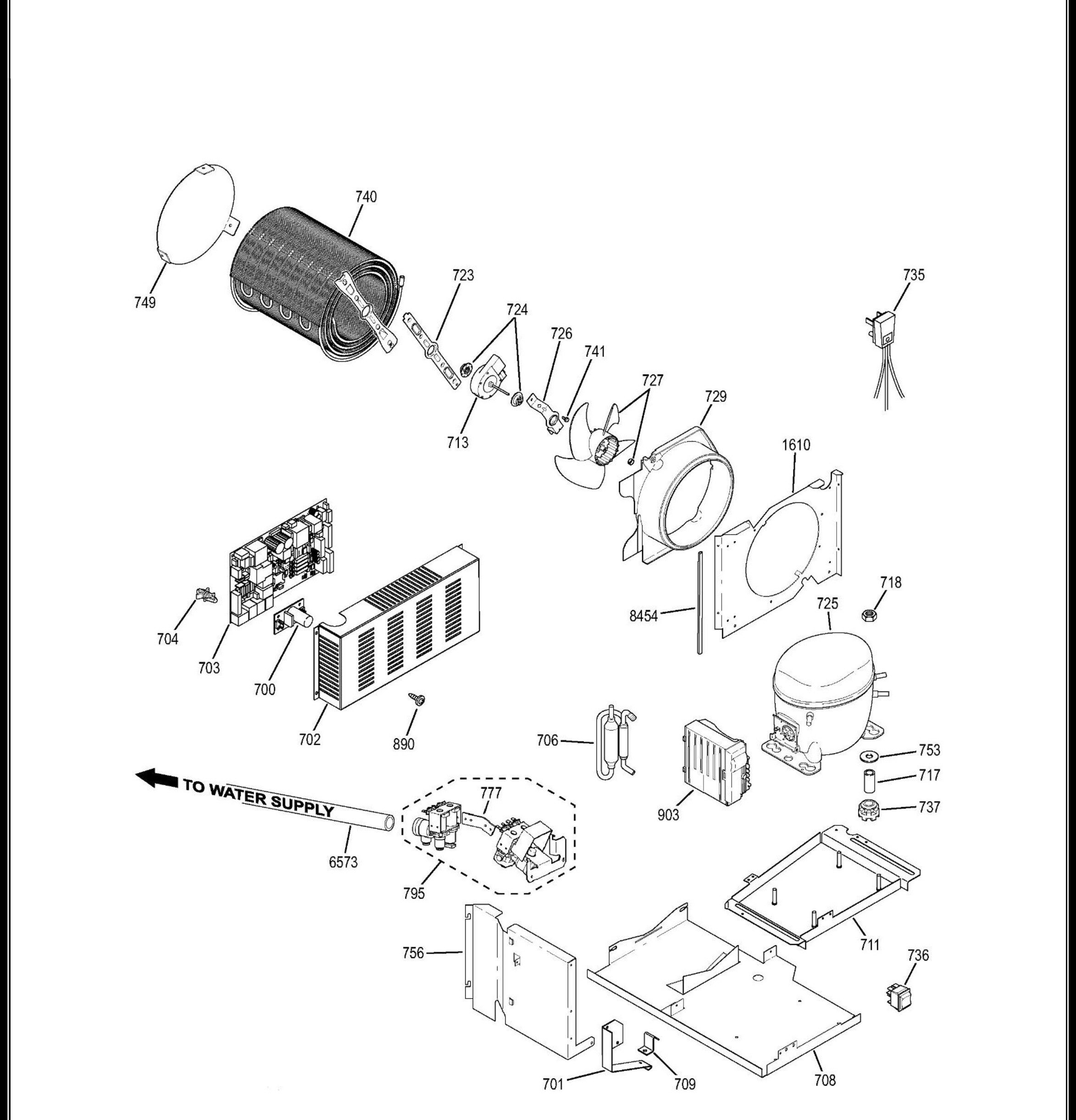 ZISB420DHC Exploded View 5 appliance exploded-view parts diagram
