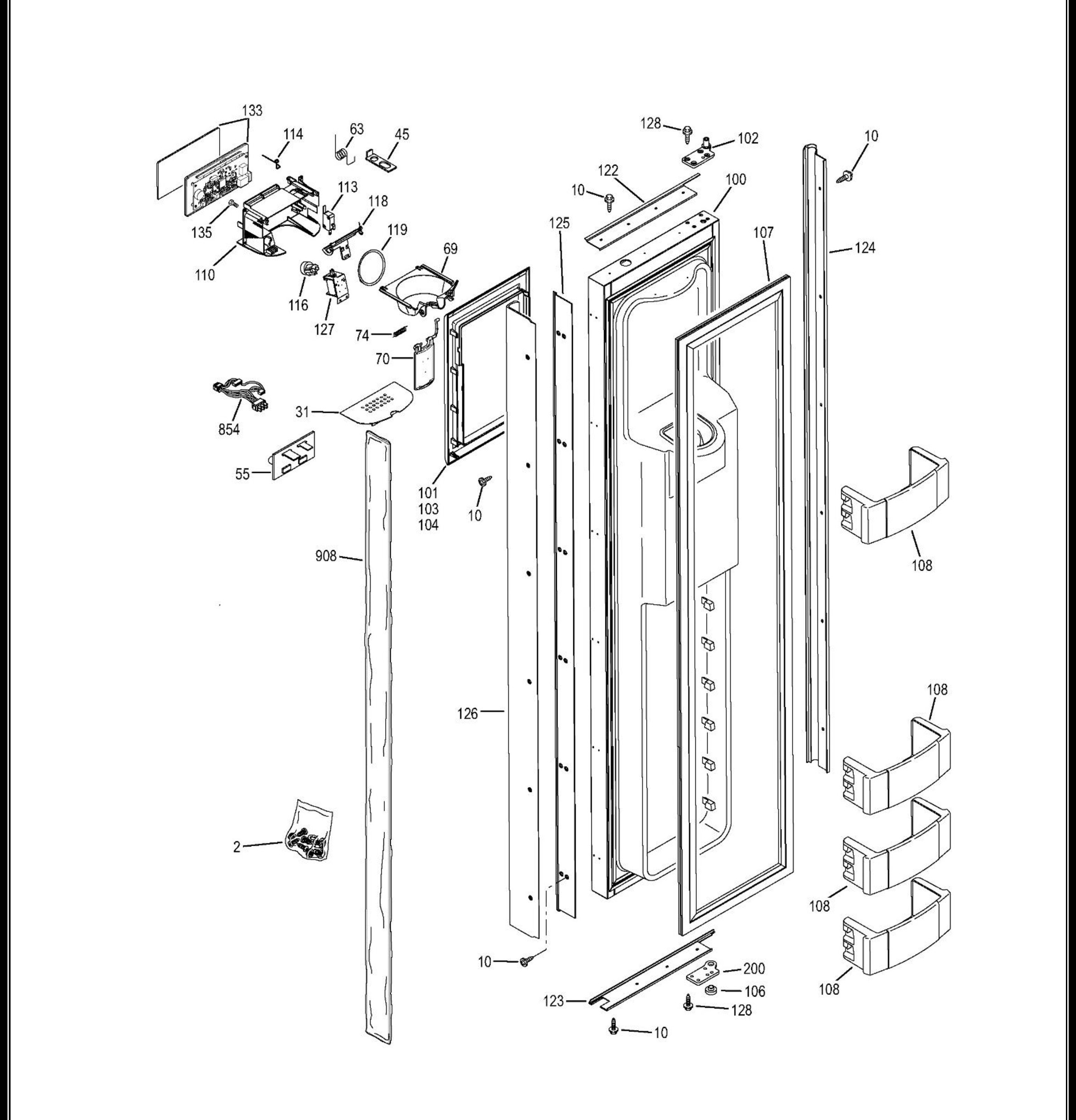 ZISB420DHC Exploded View 1 appliance exploded-view parts diagram