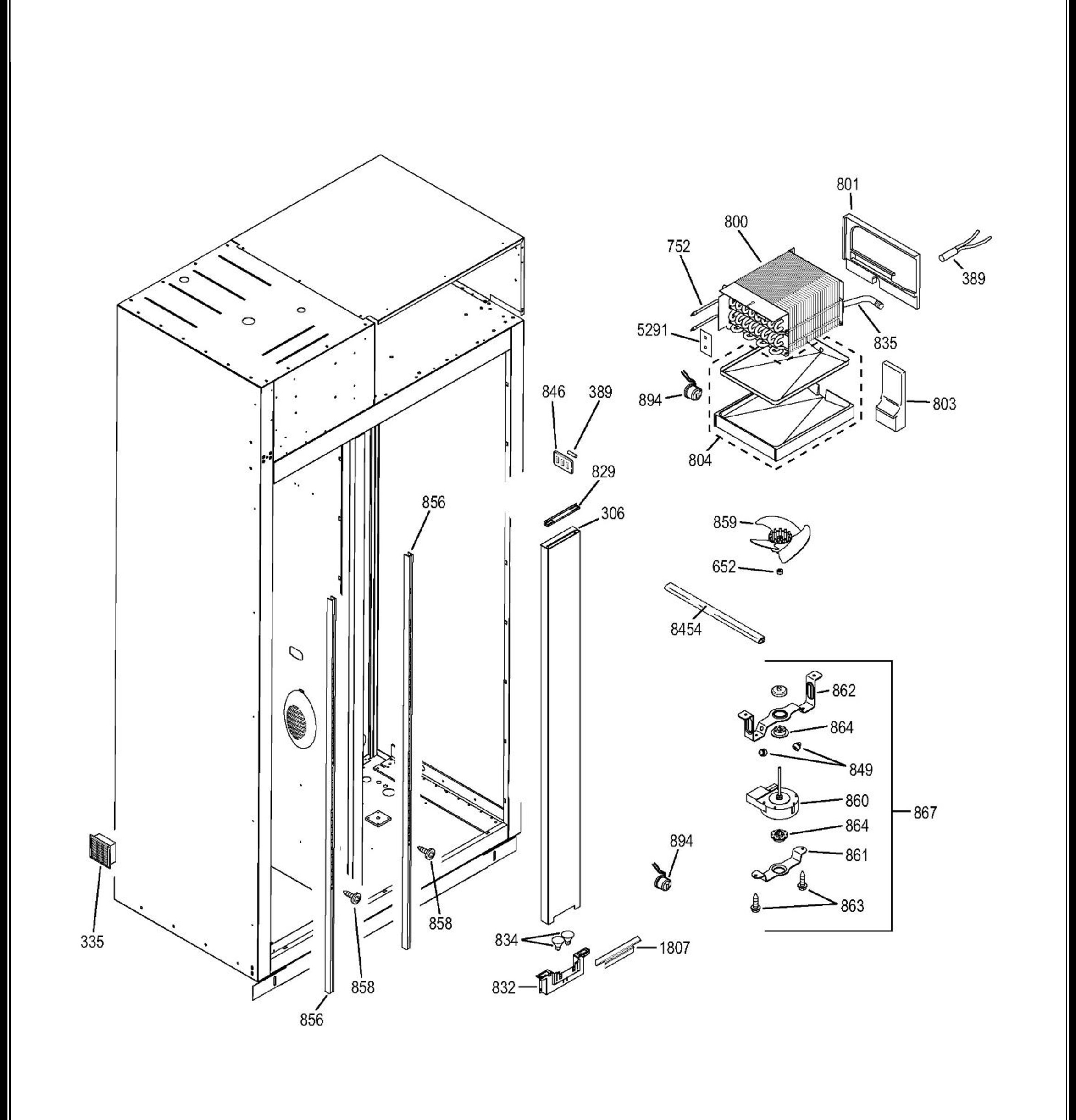 ZISB480DHB Exploded View 7 appliance exploded-view parts diagram