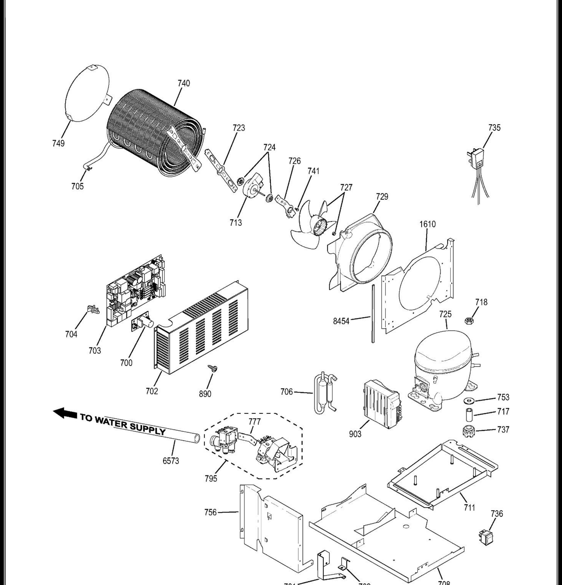 ZISB480DHB Exploded View 5 appliance exploded-view parts diagram